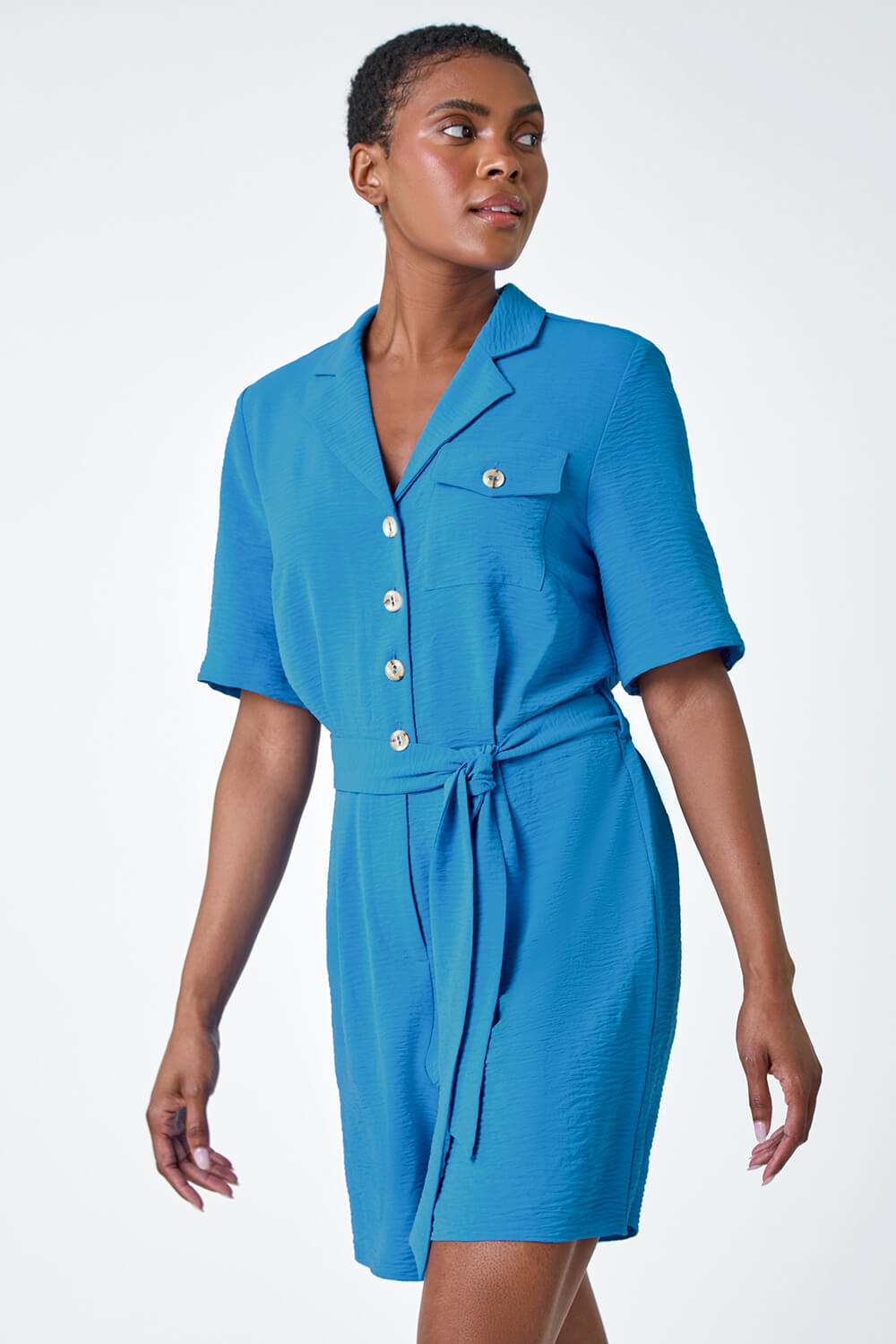Midnight Blue Front Tie Playsuit