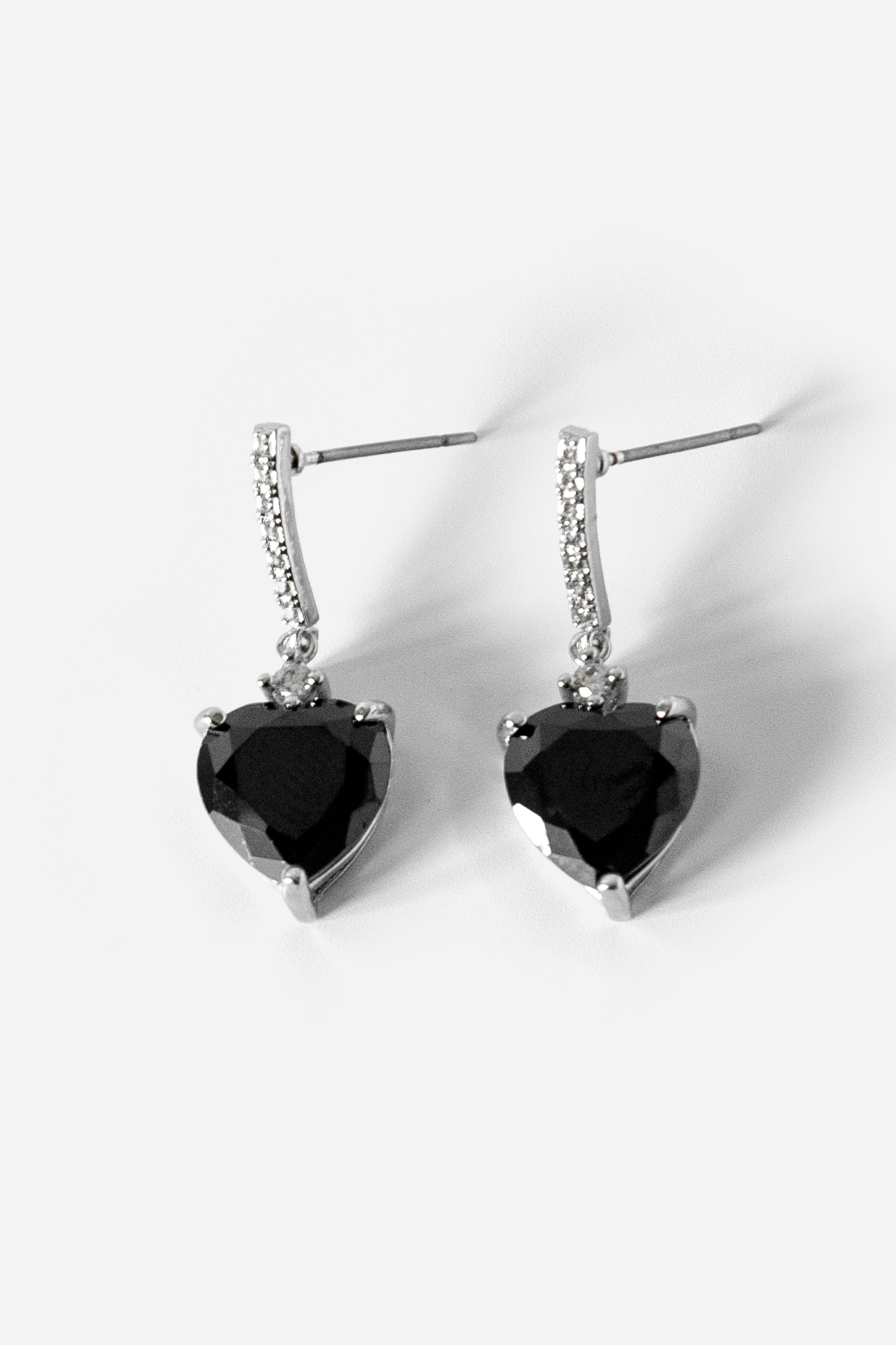Diamante Heart Drop Earrings 