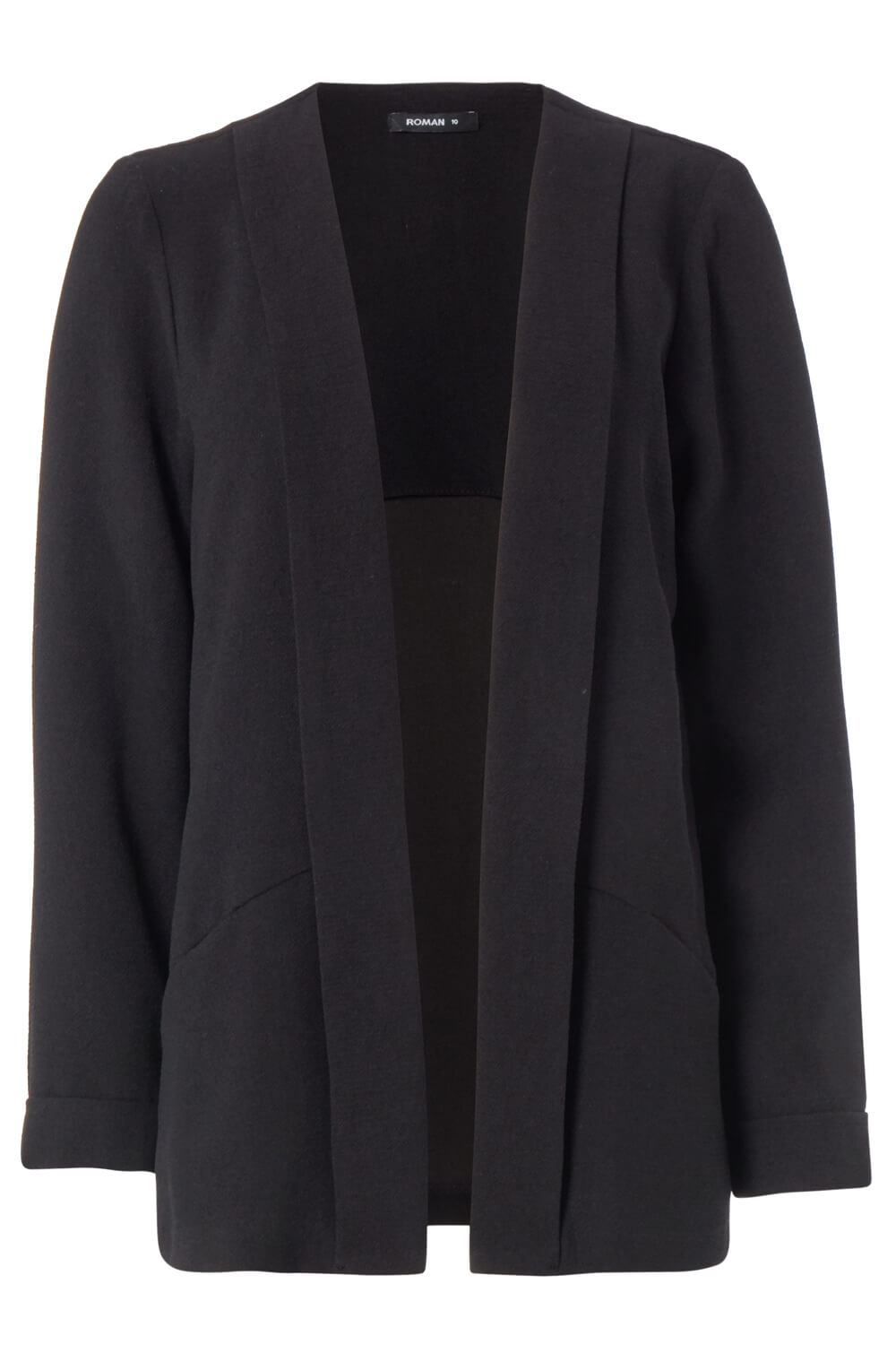 Black Long Sleeve Crepe Jacket, Image 5 of 5