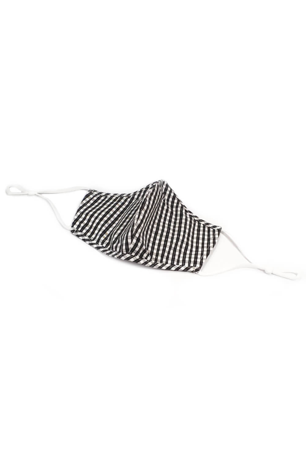 Black Gingham Check Fast Drying Fashion Face Mask, Image 2 of 2