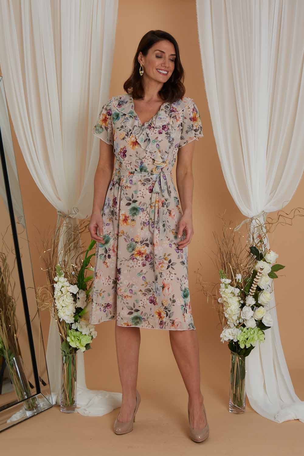 Biscuit Julianna Floral Print Chiffon Dress, Image 5 of 5