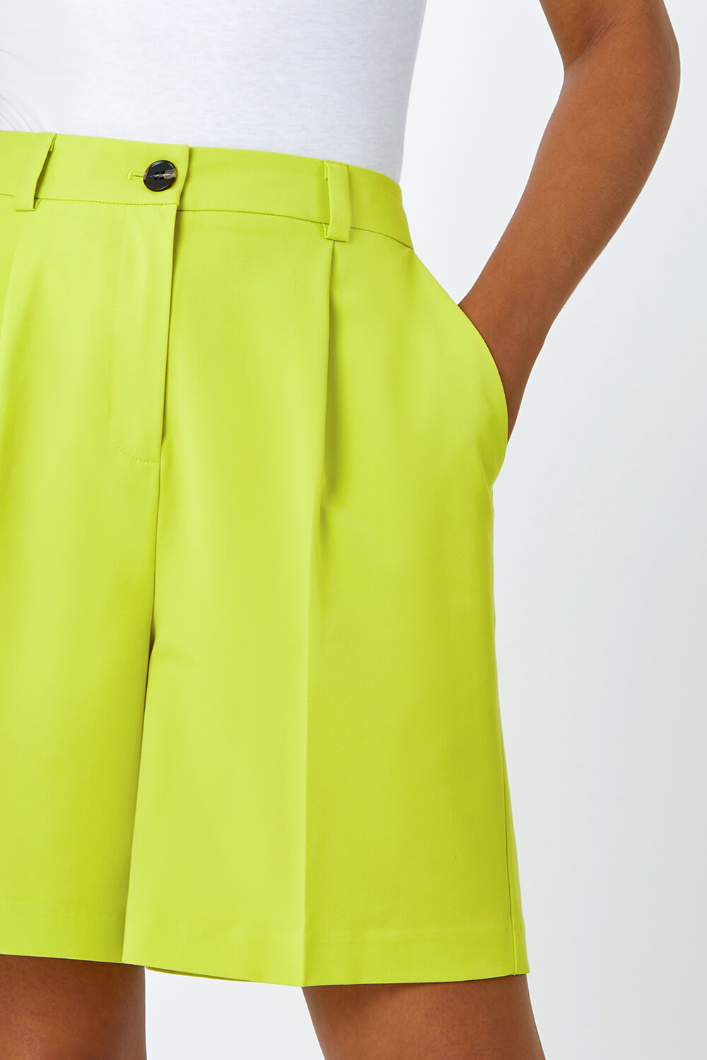 Lime Tailored Stretch Shorts, Image 5 of 5