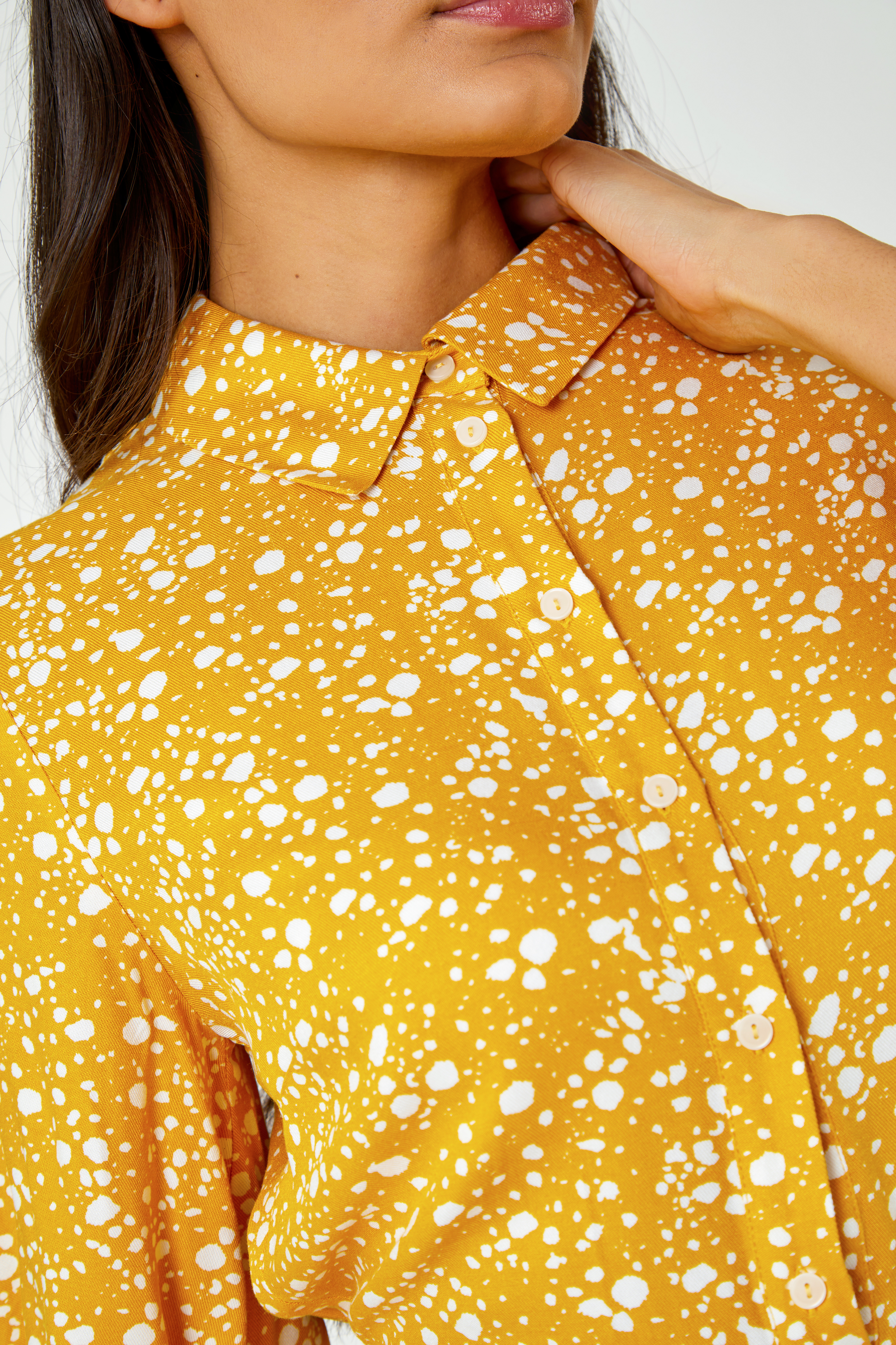 Amber Spot Print Tiered Shirt Dress, Image 5 of 5
