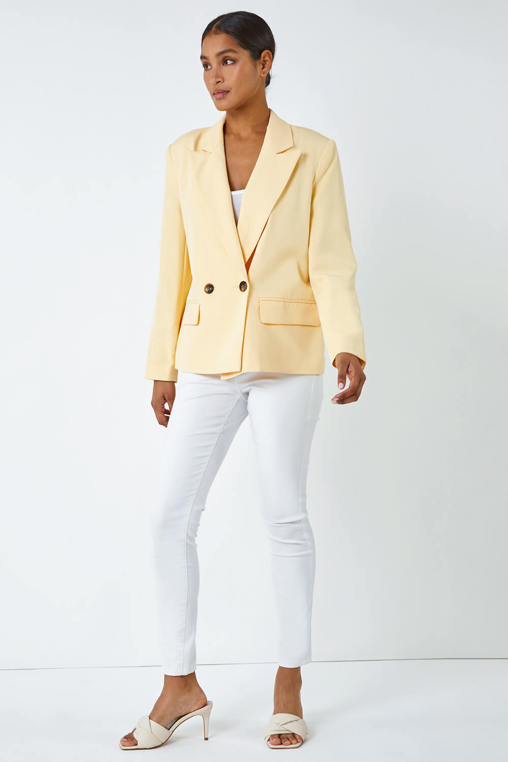 Lemon  Double Breasted Button Blazer , Image 4 of 5