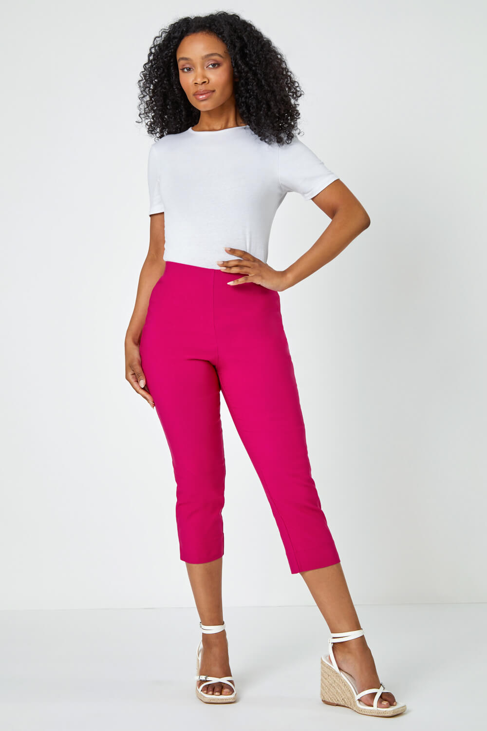 CERISE Petite Cropped Stretch Trouser, Image 4 of 5