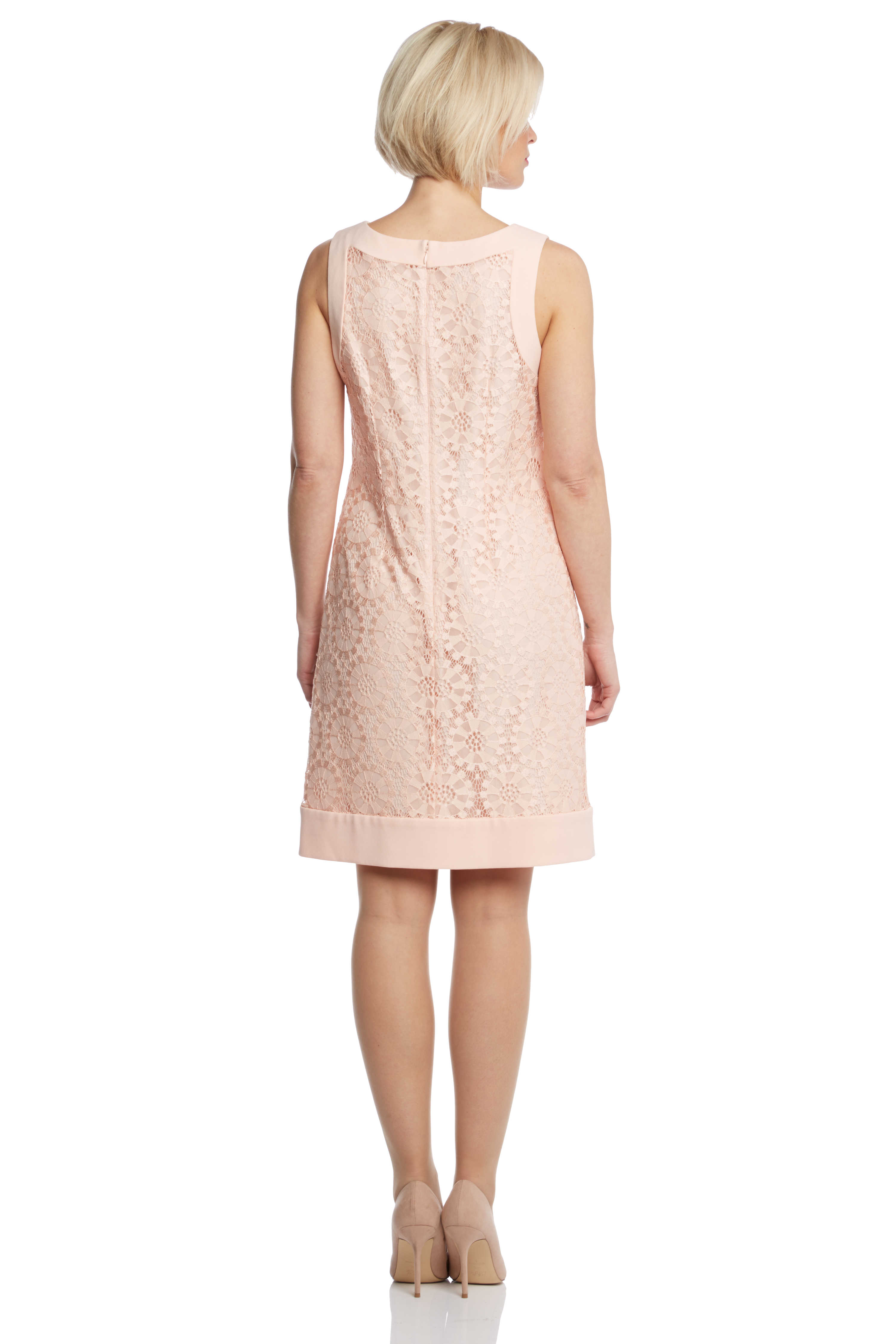 PINK Pastel Lace Shift Dress, Image 4 of 5