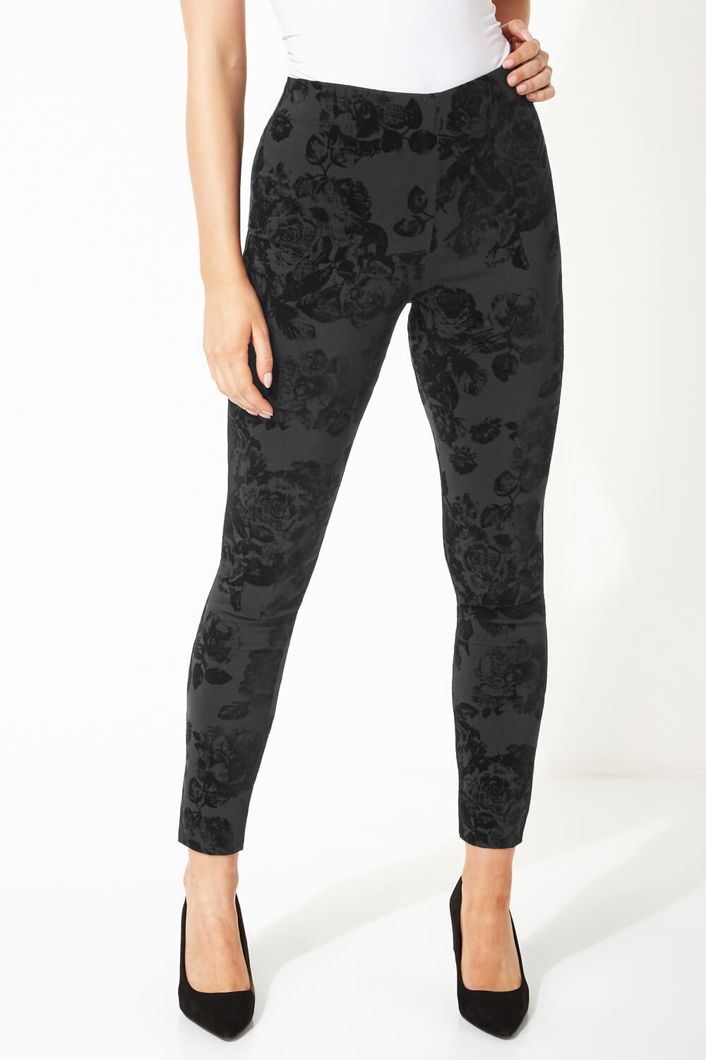 Flocked Full Length Stretch Trousers