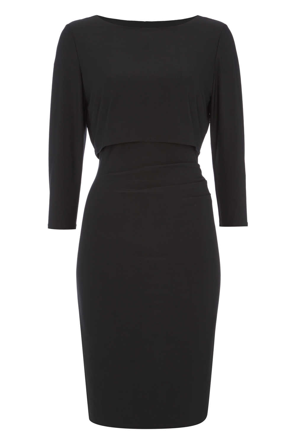Ruched Detail Jersey Dress in Black - Roman Originals UK