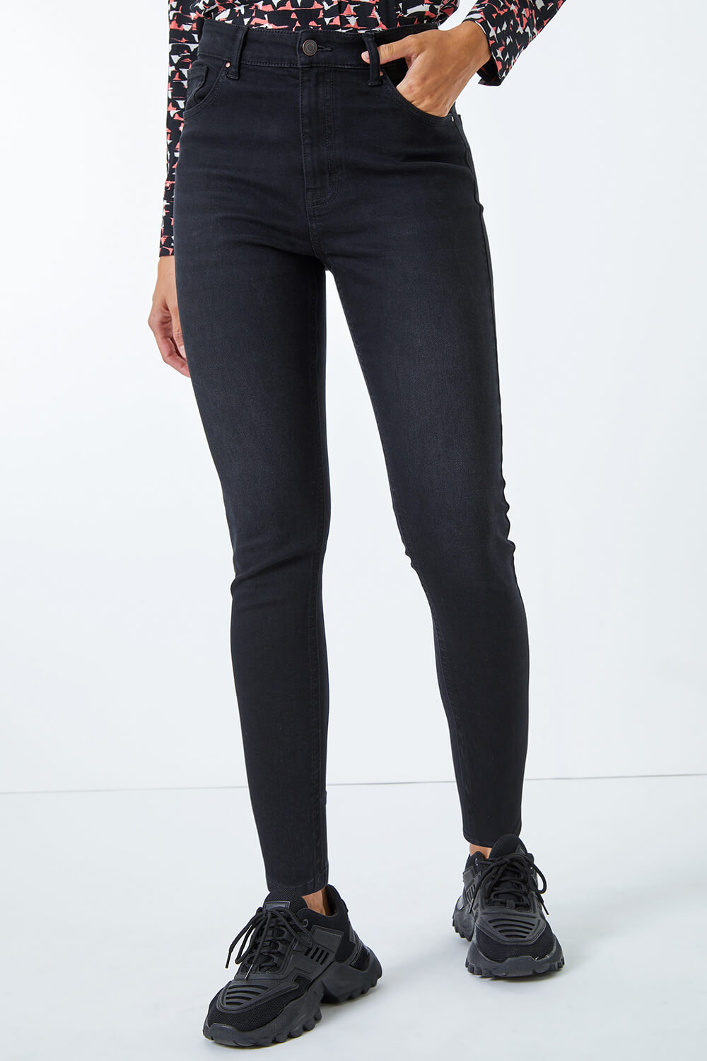 Black Super Skinny Stretch Jeans | Roman UK