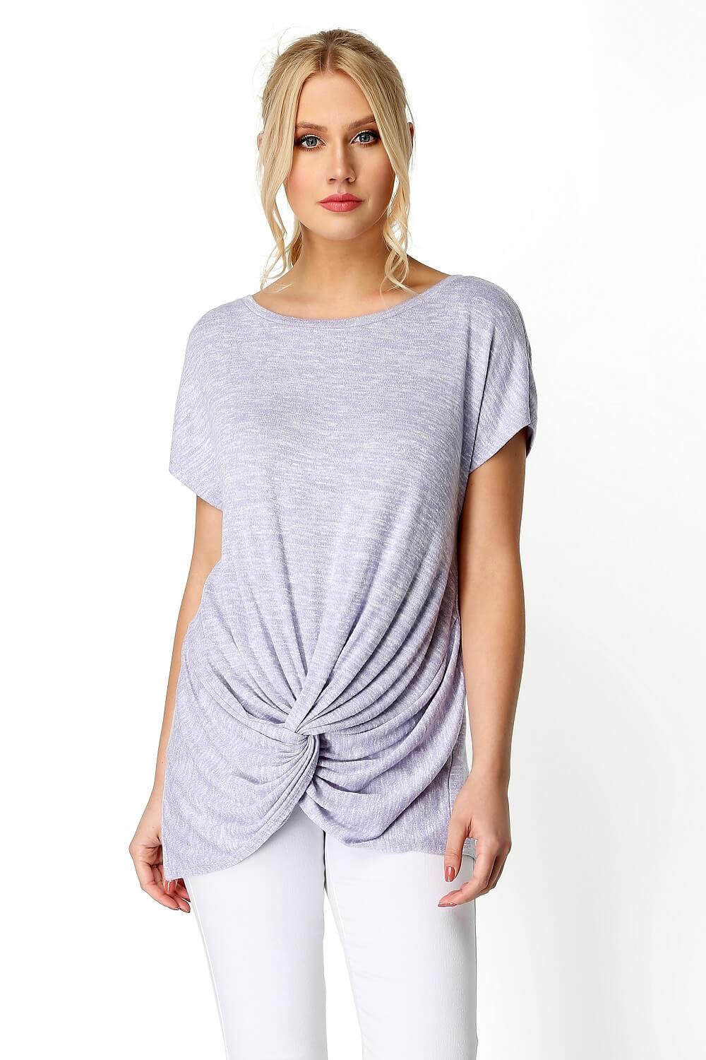 Knot Front Short Sleeve Top