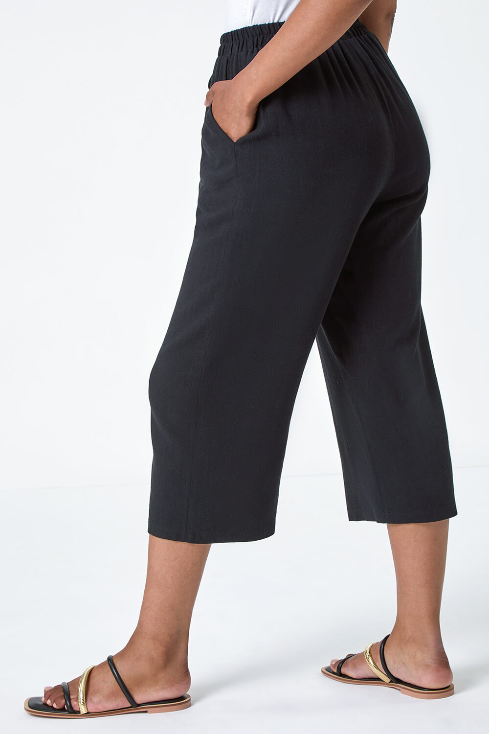 Pailin Cropped Pu Trousers Black