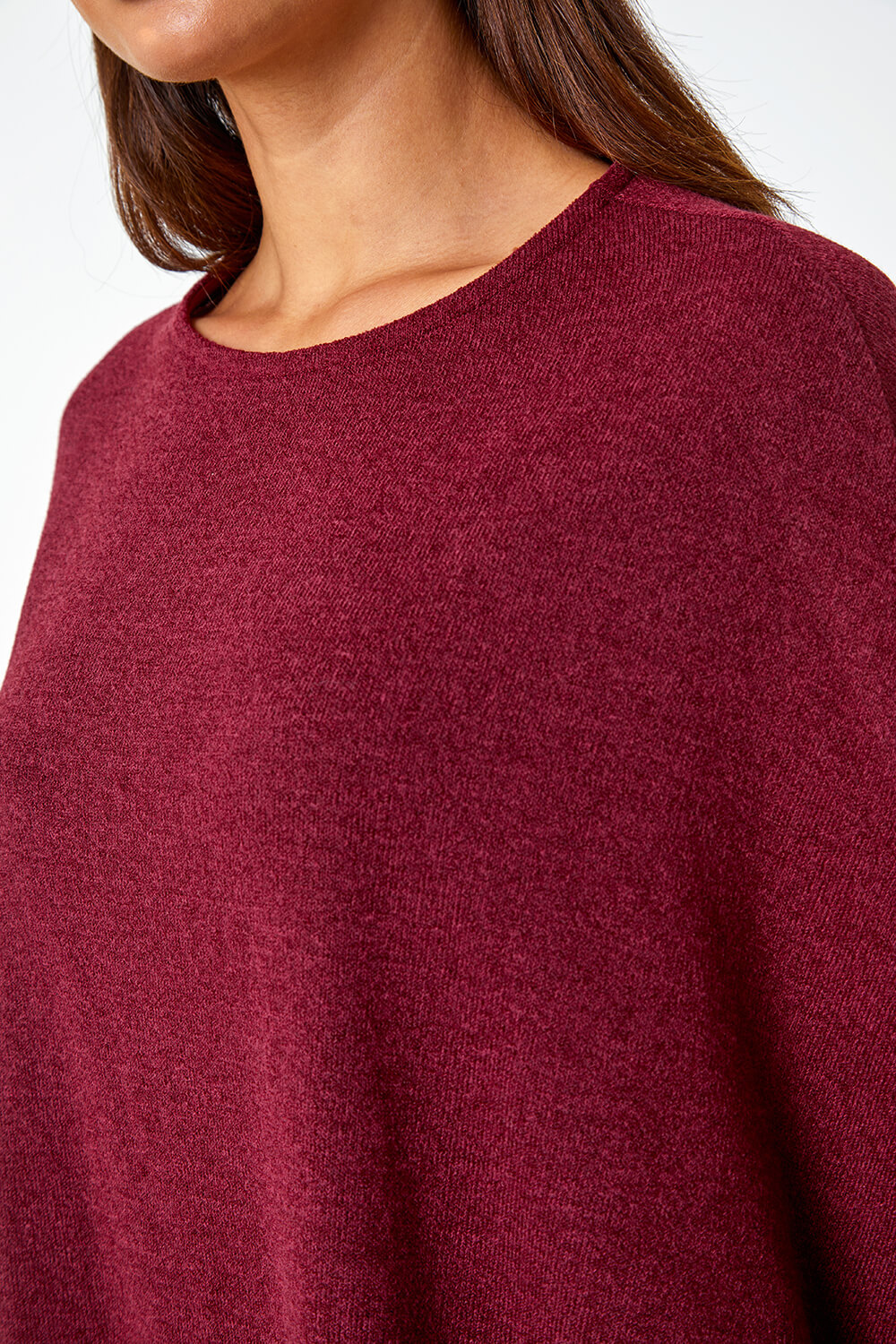 Wine Marl Overlay Stretch Top, Image 5 of 5