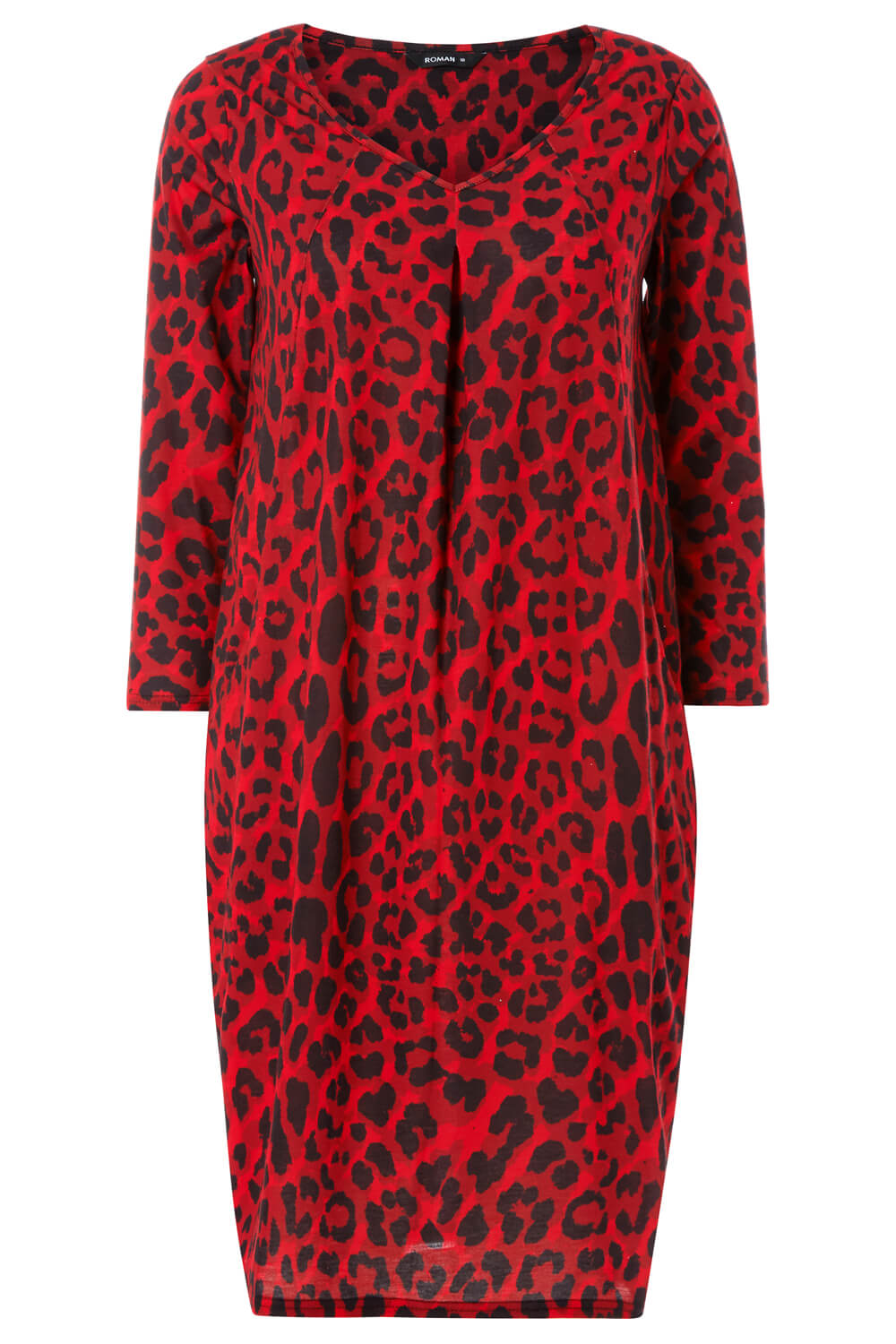 Red Animal Leopard Print Slouch Dress, Image 4 of 4