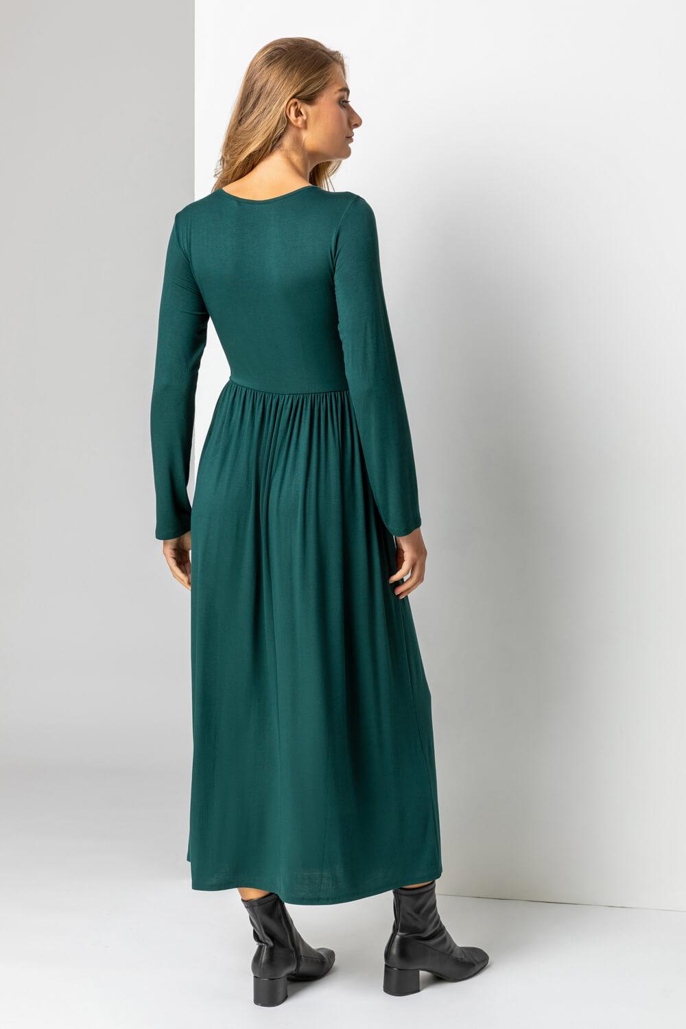 Forest  Long Sleeve Jersey Maxi Dress, Image 2 of 5