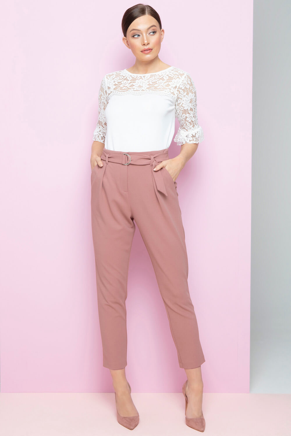 Belted Tailored Trousers 
