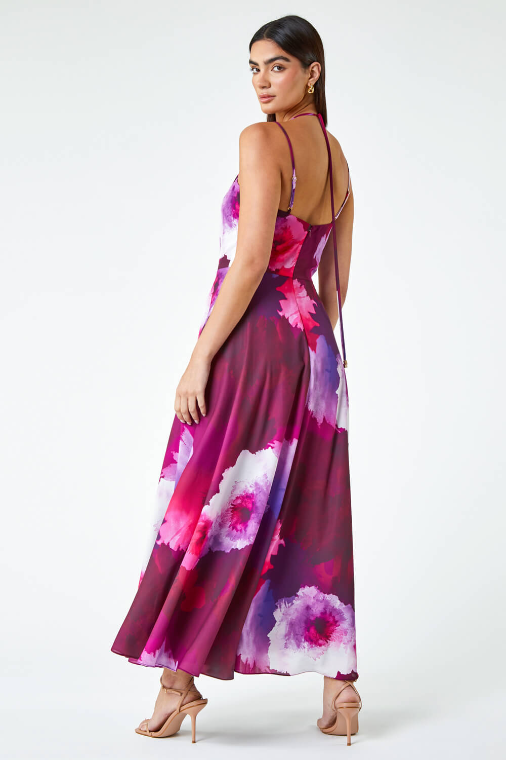 MAGENTA Luxe Floral Fit & Flare Maxi Dress, Image 3 of 5