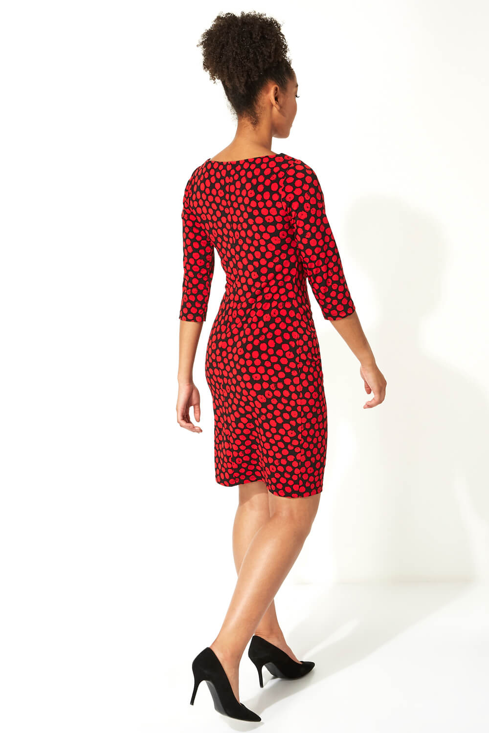 Red Spot Twist Waist Dress, Image 3 of 5