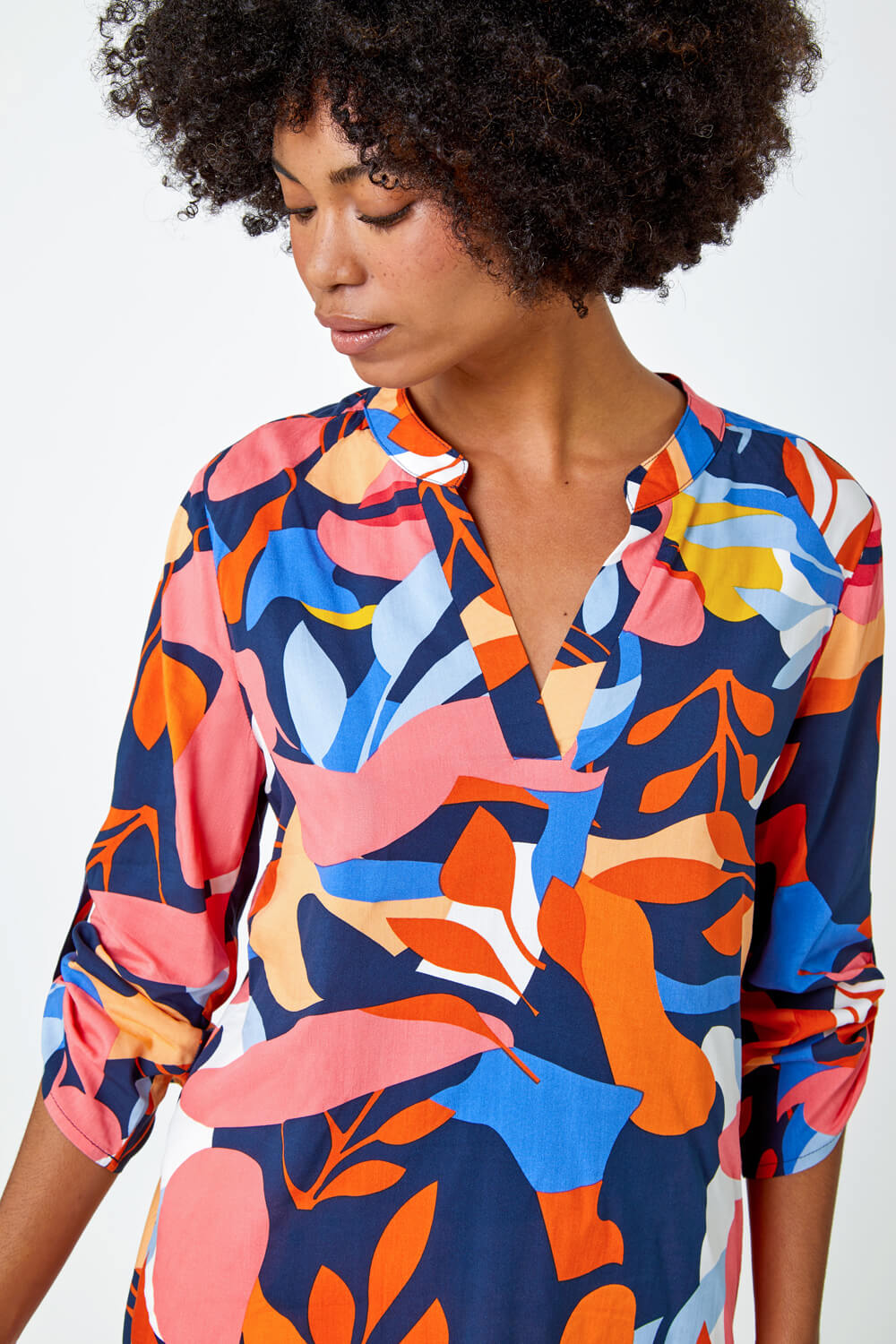 CORAL Abstract Print Oversized Shirt, Image 4 of 5