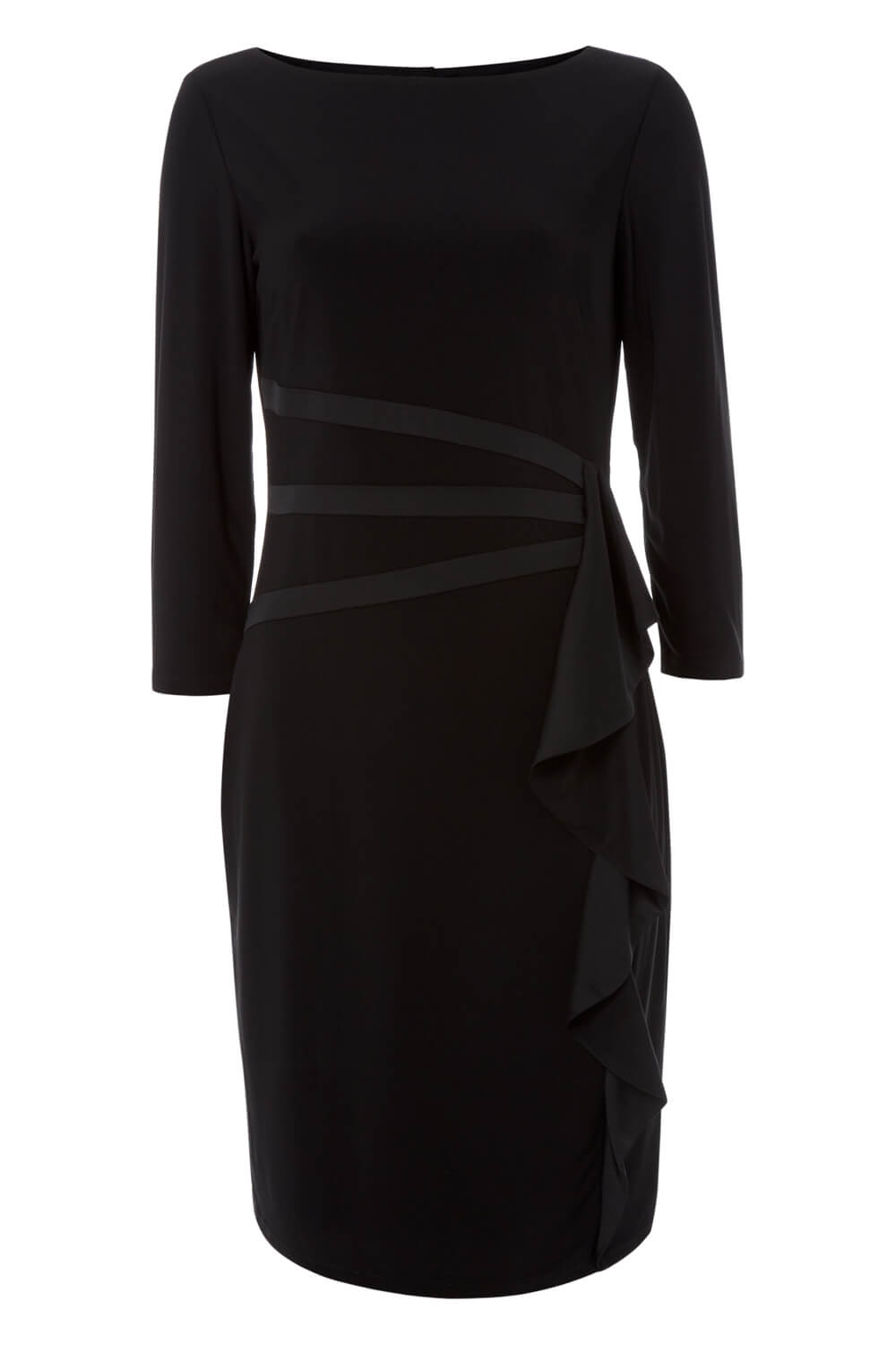Black Ruffle Detail Dress, Image 4 of 4