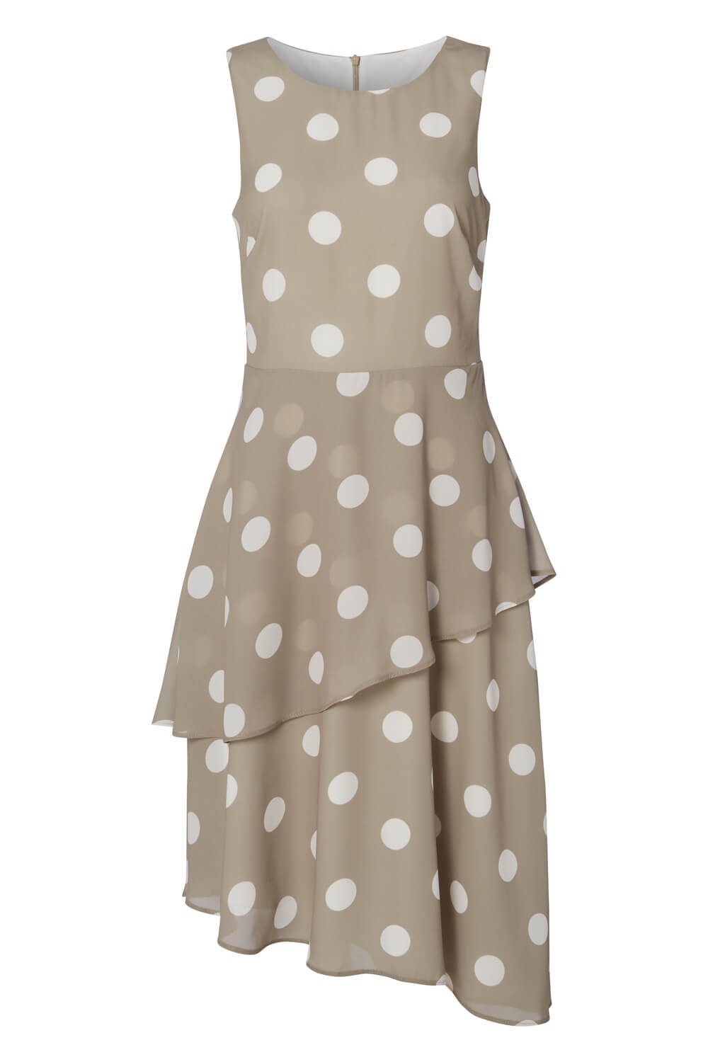 Mink Spot Print Fit and Flare Dress, Image 3 of 3