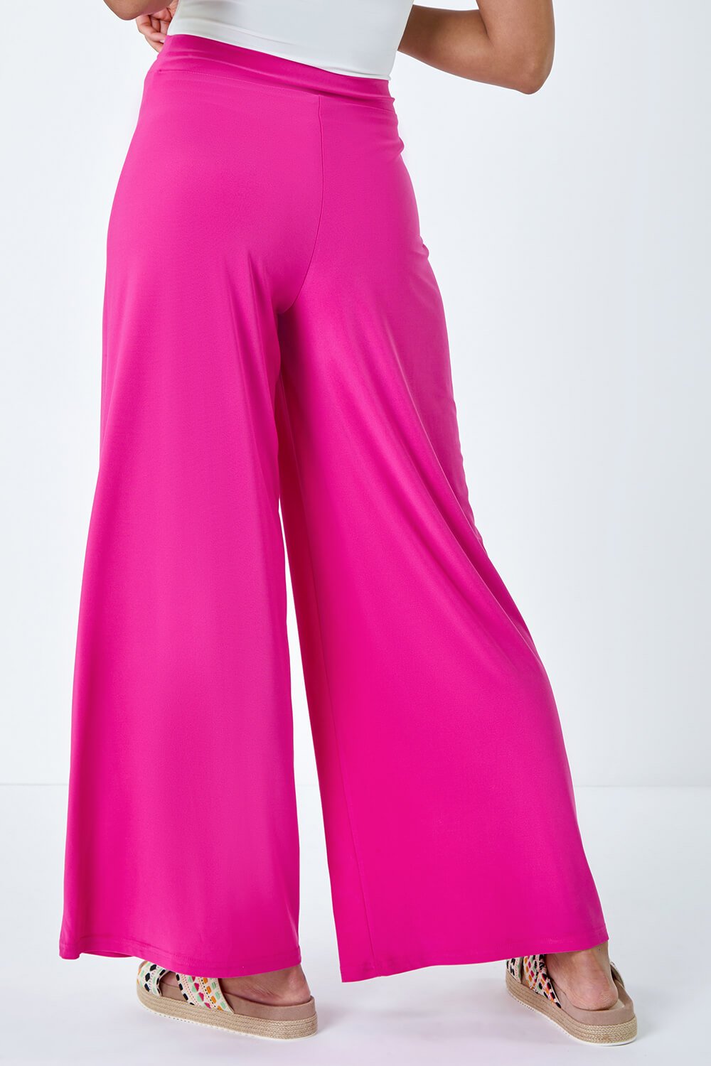 PINK Wide Leg Stretch Trousers, Image 3 of 5