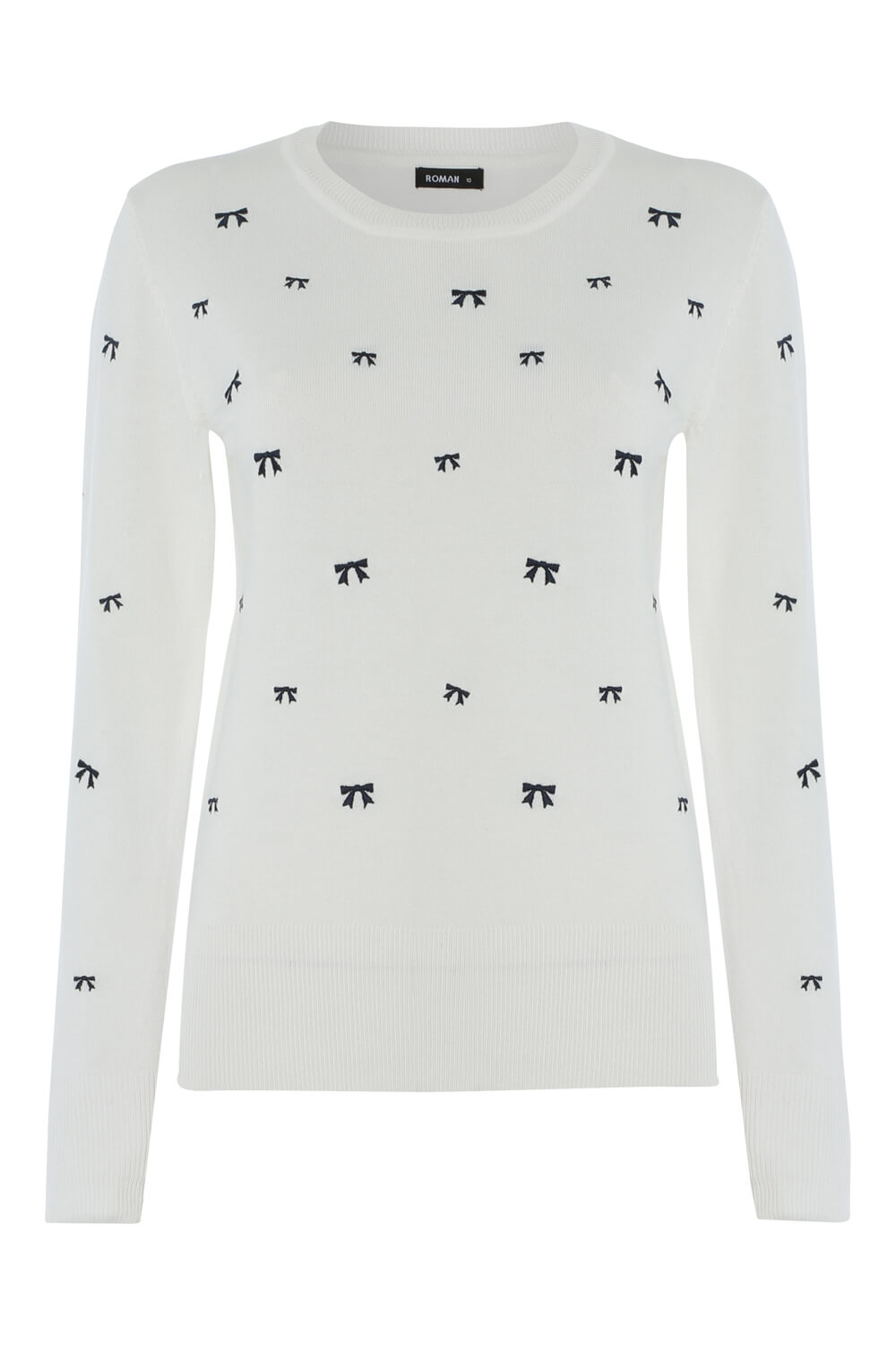 Ivory  Bow Embroidered Jumper , Image 4 of 8
