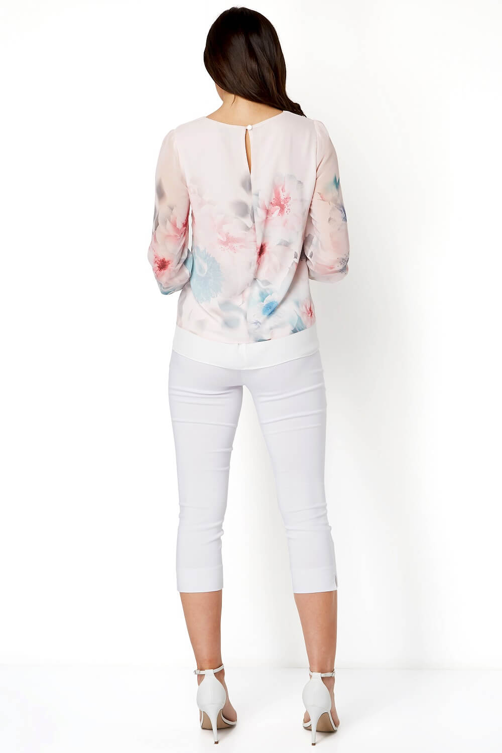 Light Pink Floral Overlay Top, Image 3 of 8