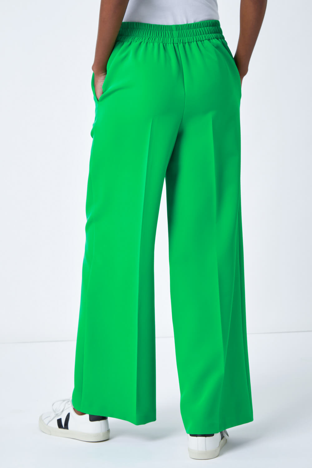 Green Wide Leg Tie Front Trouser, Image 5 of 6