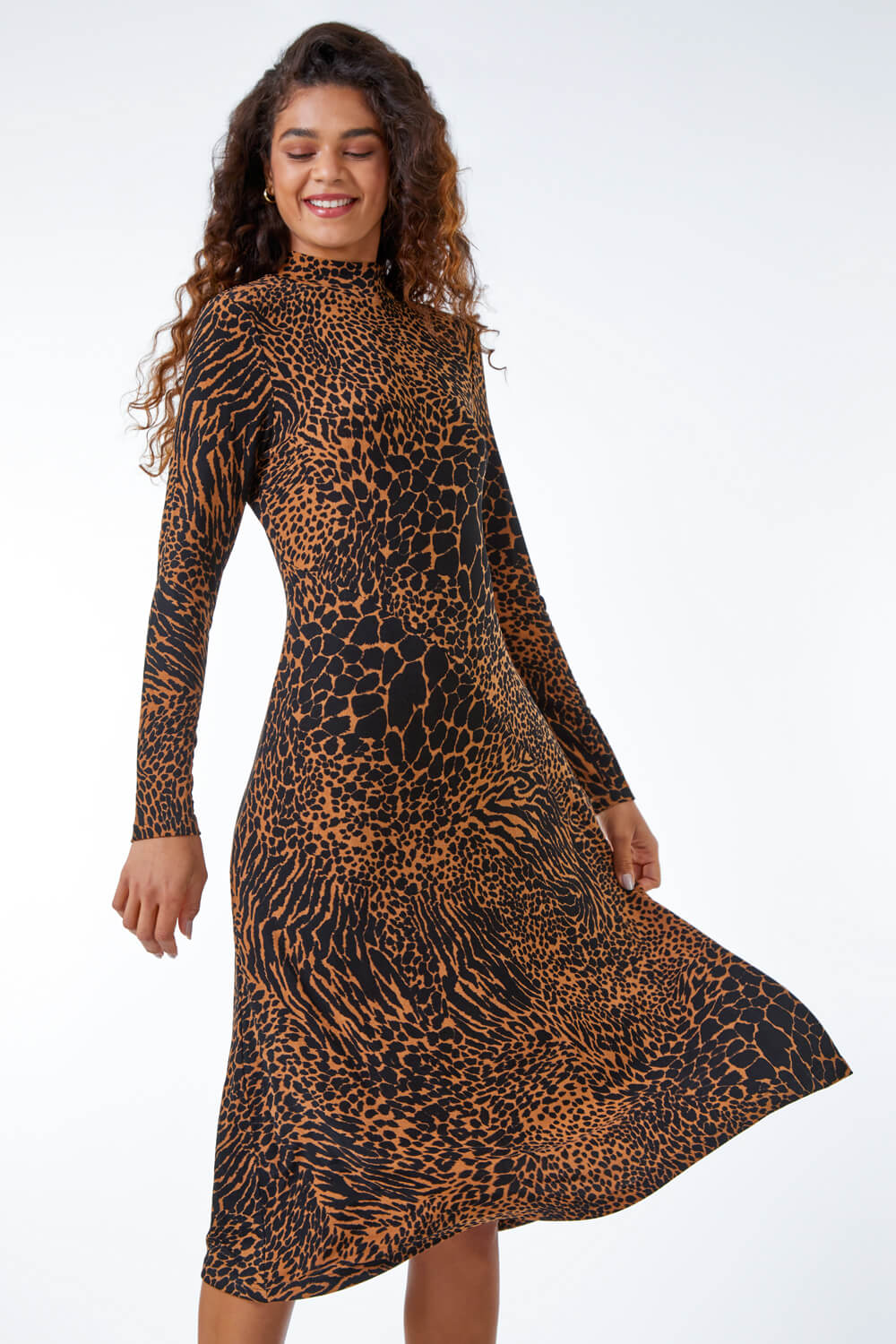 Animal Print Midi Dress
