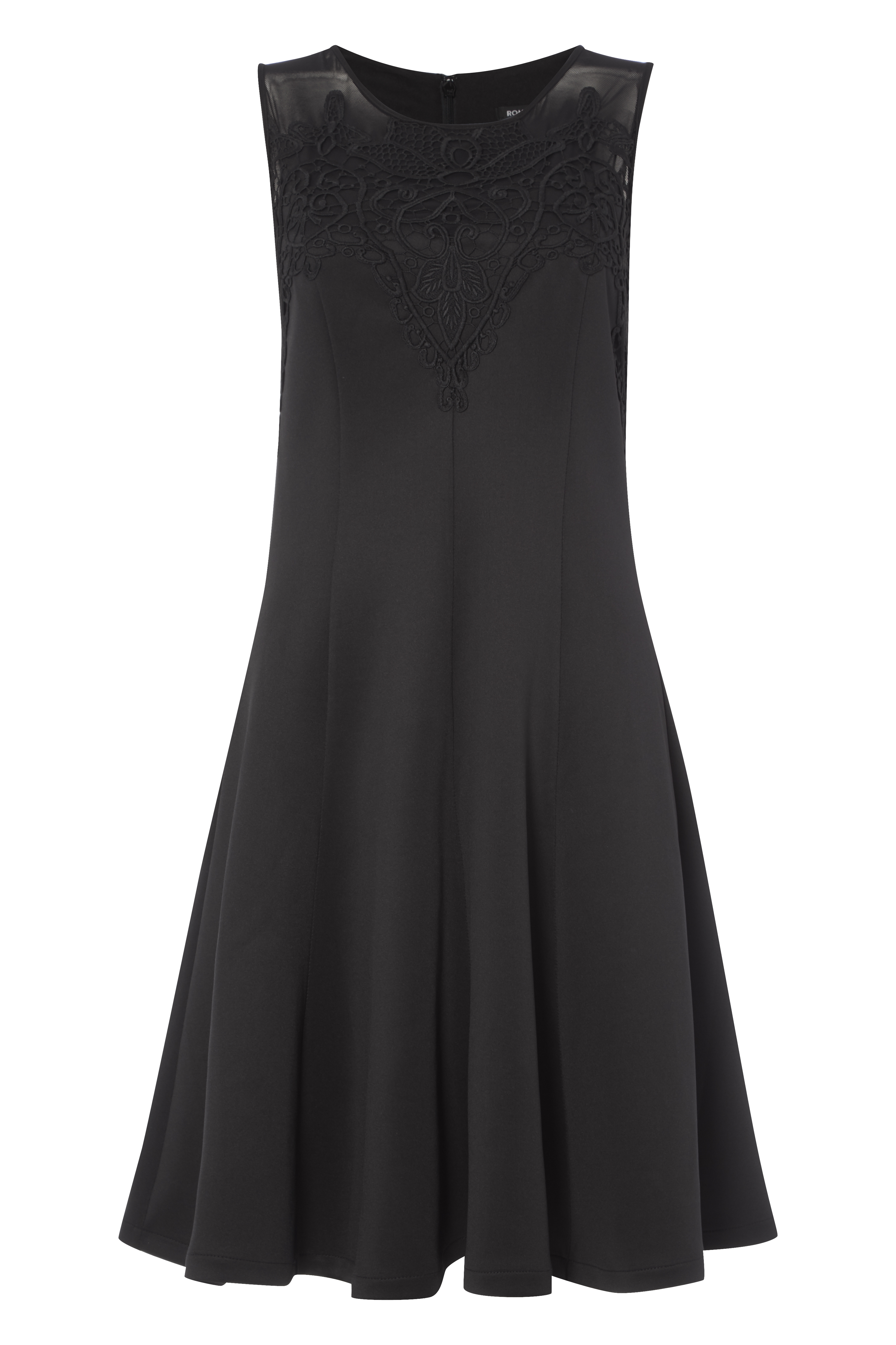 Black Lace Yoke Skater Dress, Image 5 of 5