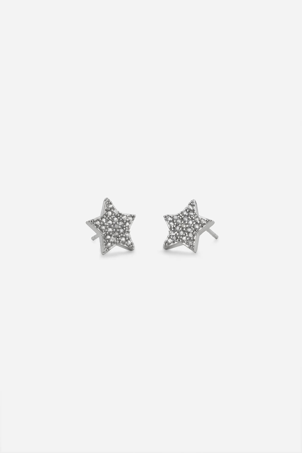 Silver Stainless Steel Plated Star Earrings, Image 2 of 2