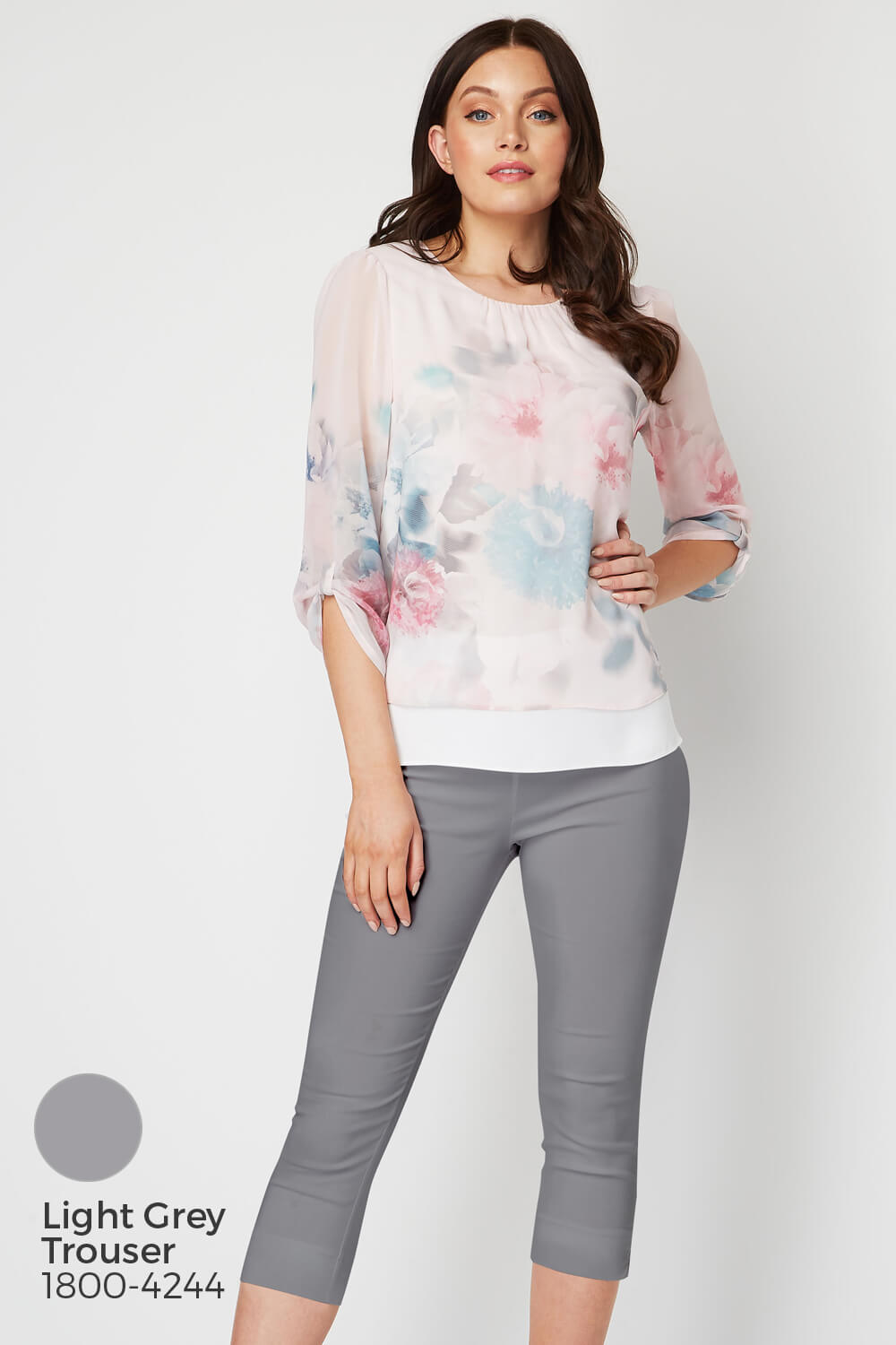 Light Pink Floral Overlay Top, Image 7 of 8