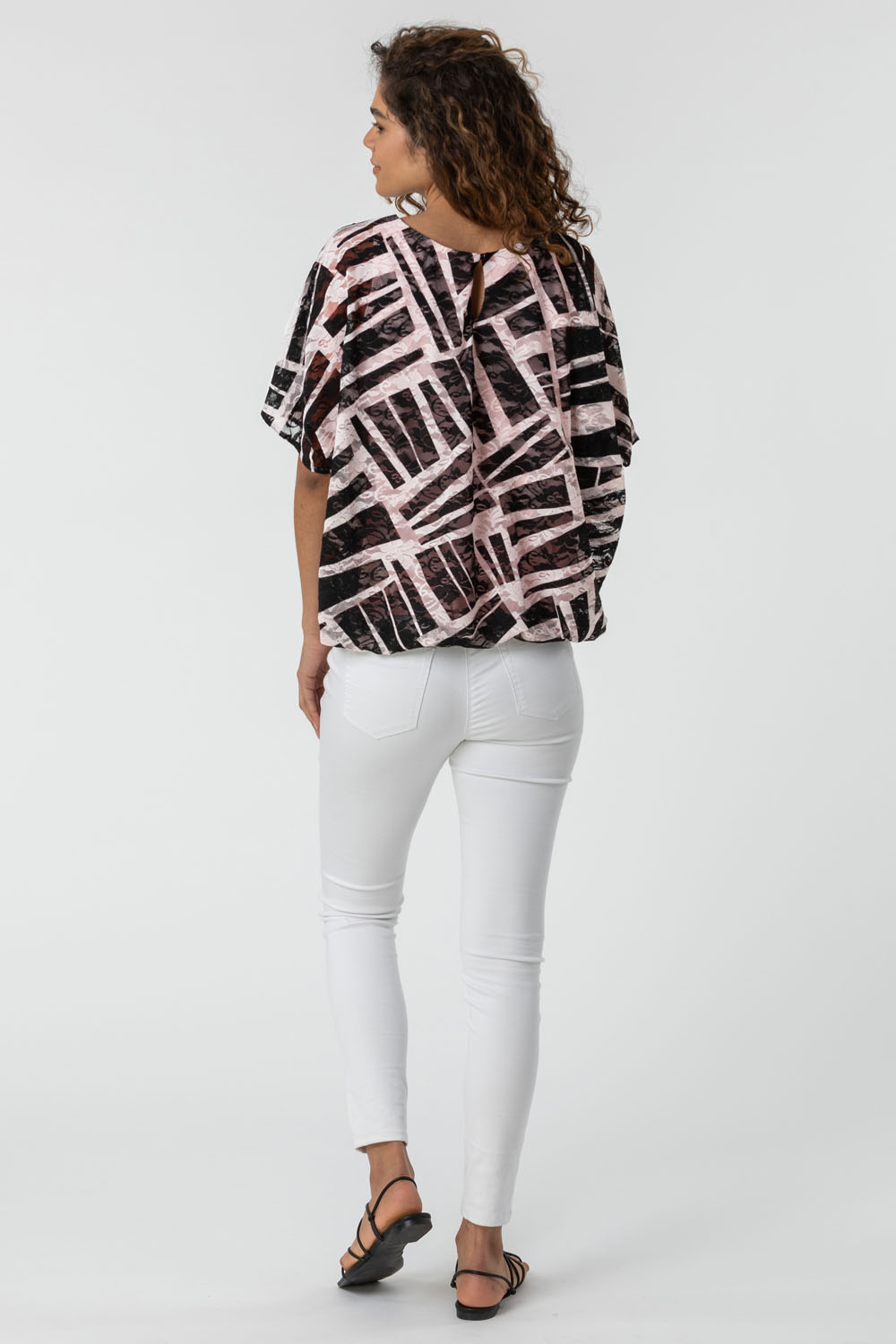 PINK Abstract Print Stretch Jersey Top, Image 2 of 4