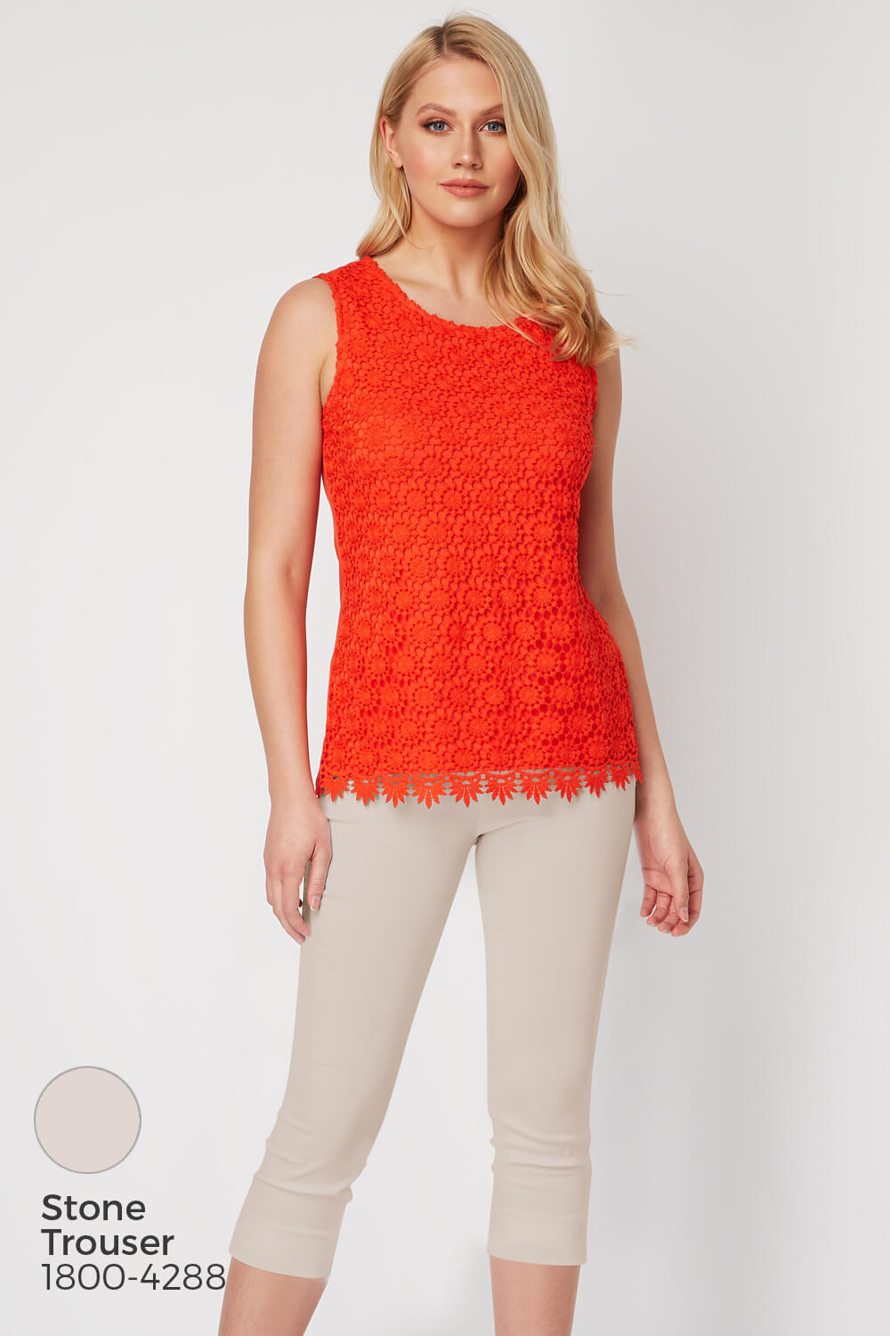 ORANGE Lace Jersey Top, Image 8 of 9
