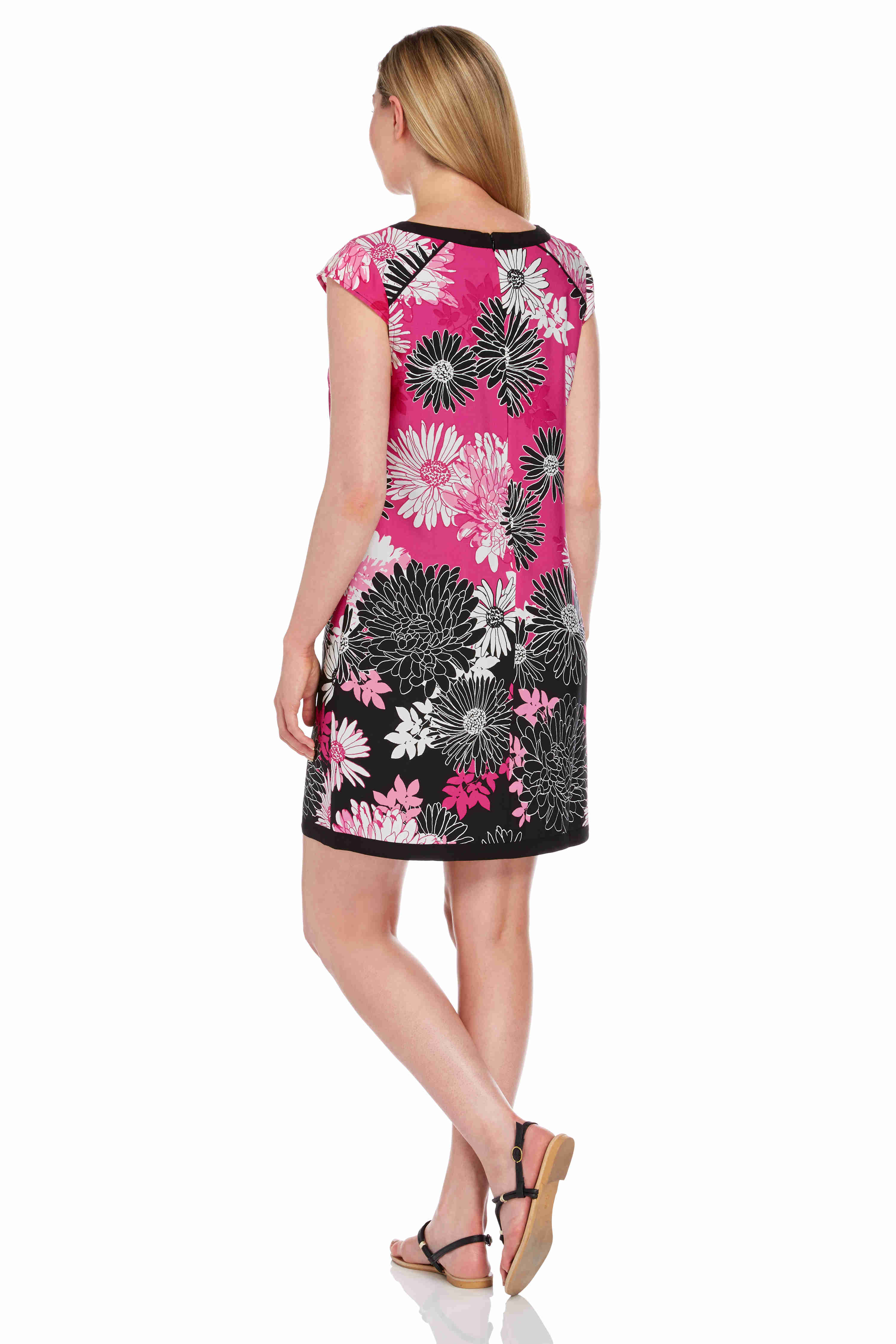 PINK Floral Print Shift Dress , Image 2 of 5