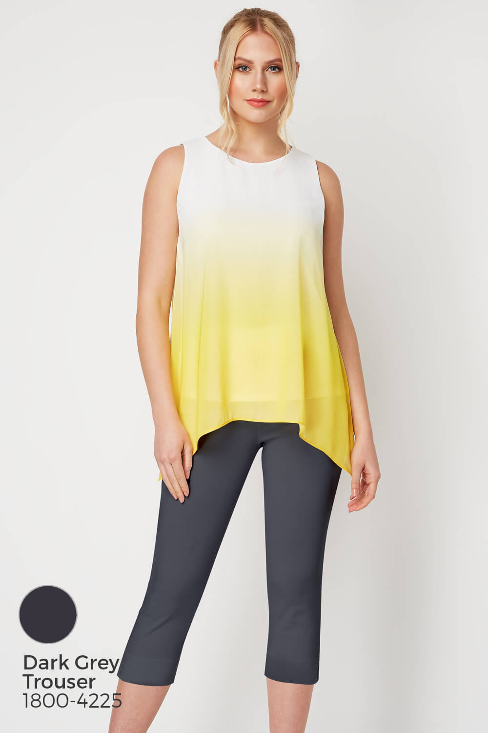 Yellow Ombre Print Overlay Top, Image 7 of 8