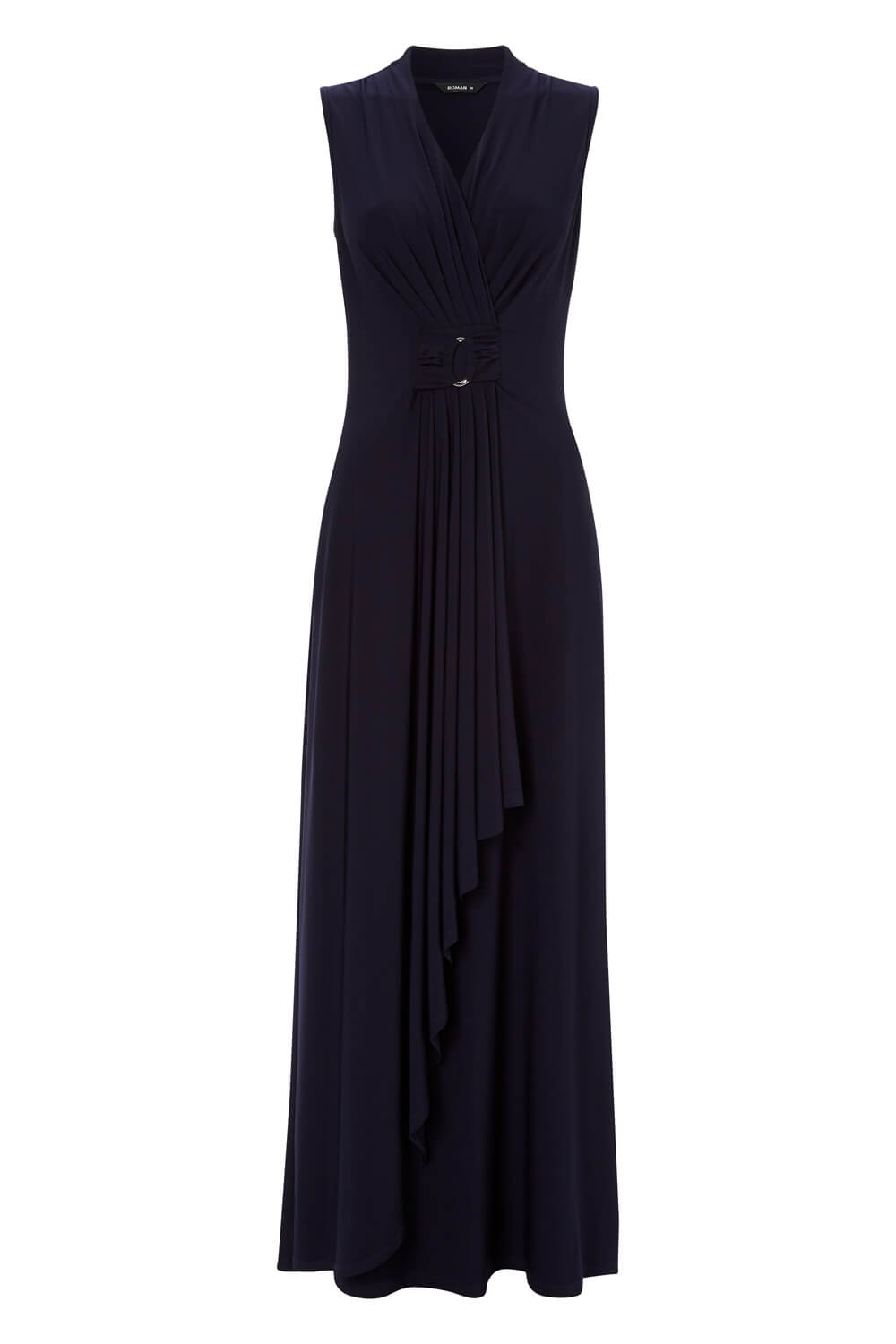 Navy  Waterfall Buckle Maxi Dress, Image 4 of 4