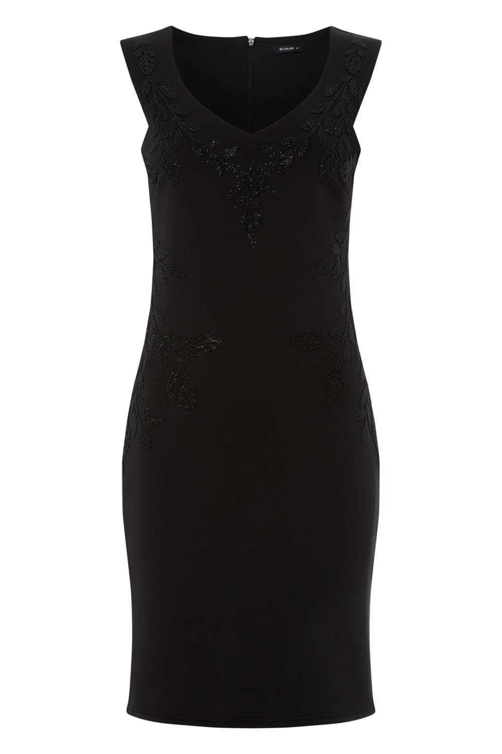 Black Bead Embellished Shift Dress, Image 5 of 5