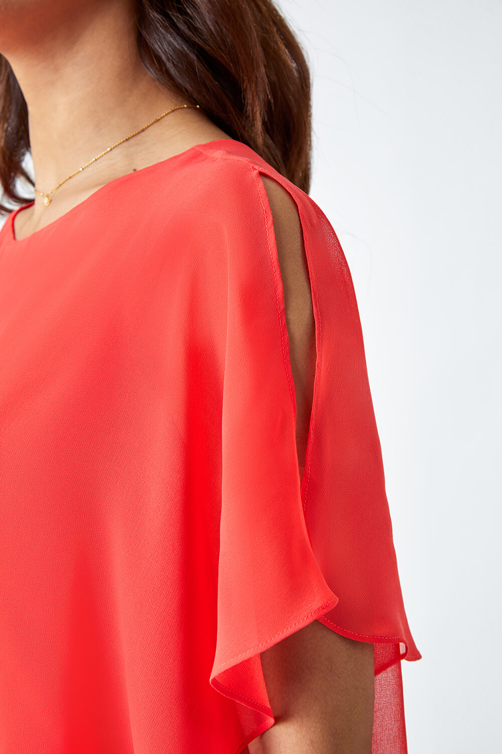 CORAL Asymmetric Cold Shoulder Stretch Top, Image 5 of 5
