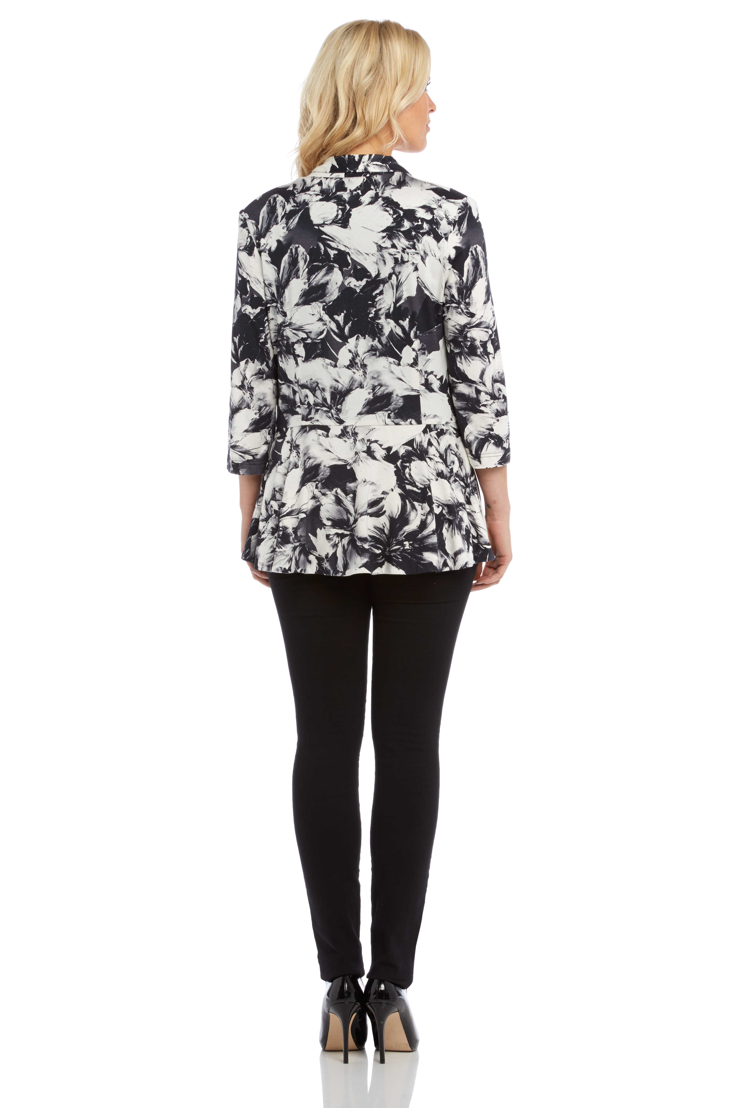 Floral Peplum Jacket in Black Roman Originals UK