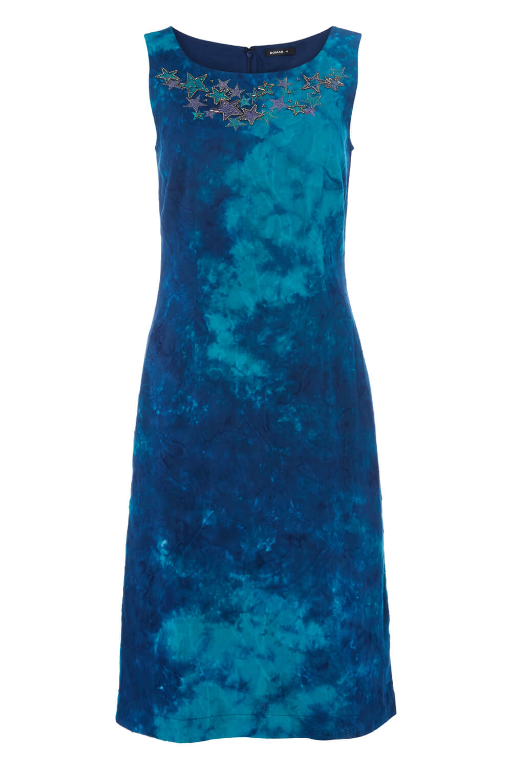 Blue Tie Dye Shift Dress, Image 4 of 4
