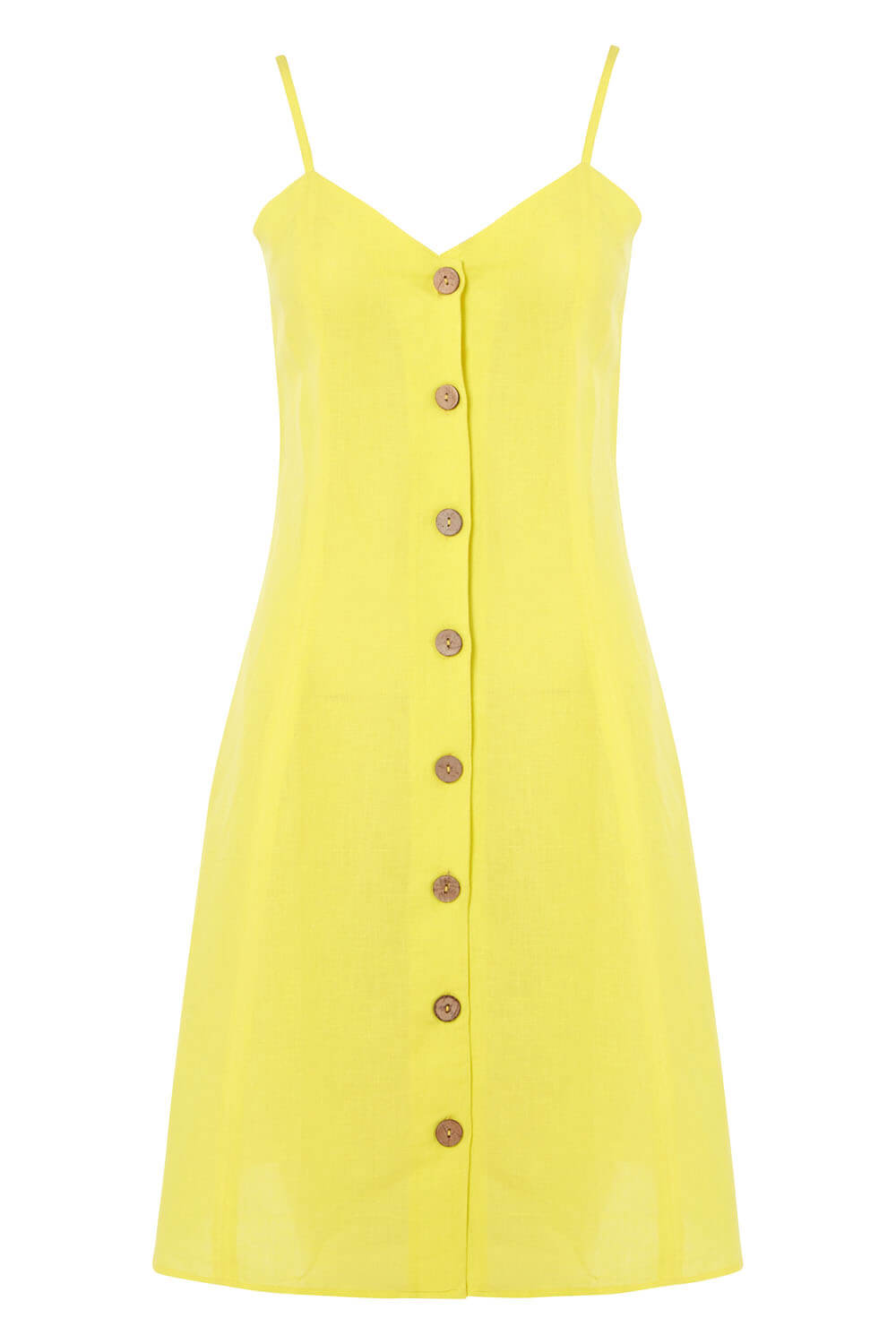 Yellow Button Through Cami Shift Dress, Image 4 of 4