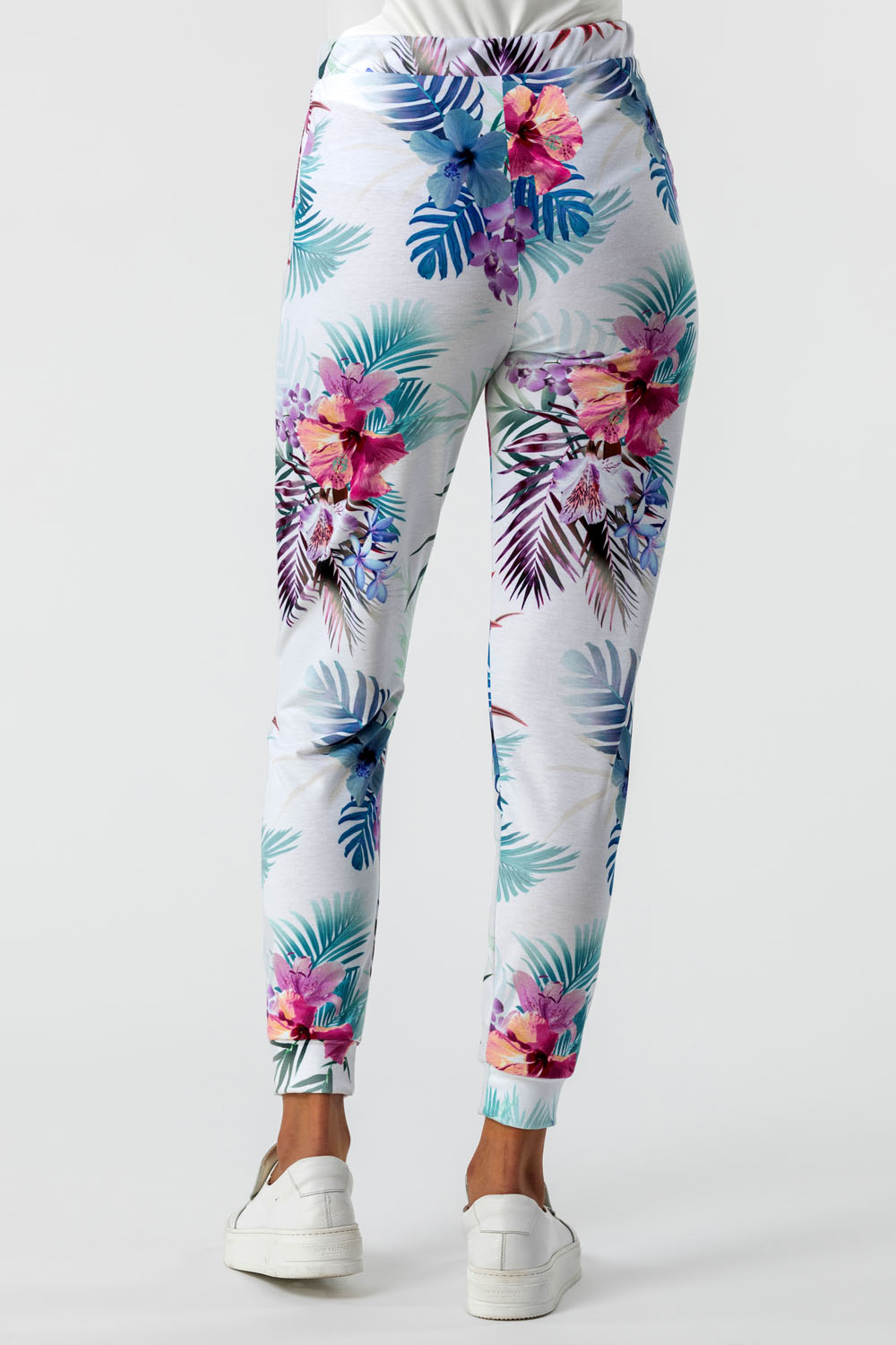 Ivory  Tropical Floral Print Lounge Pants, Image 2 of 4