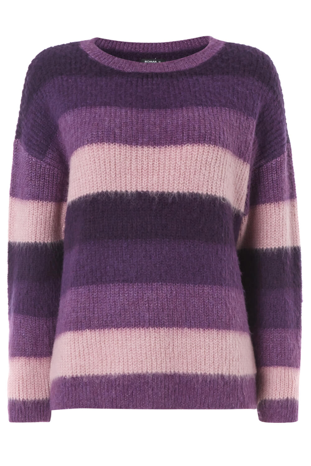 Purple Brushed Stripe Jumper, Image 5 of 5