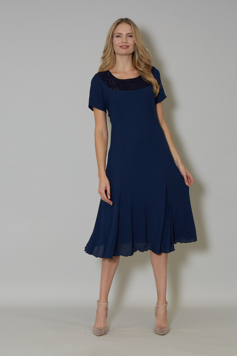 Julianna Georgette Fit and Flare Dress