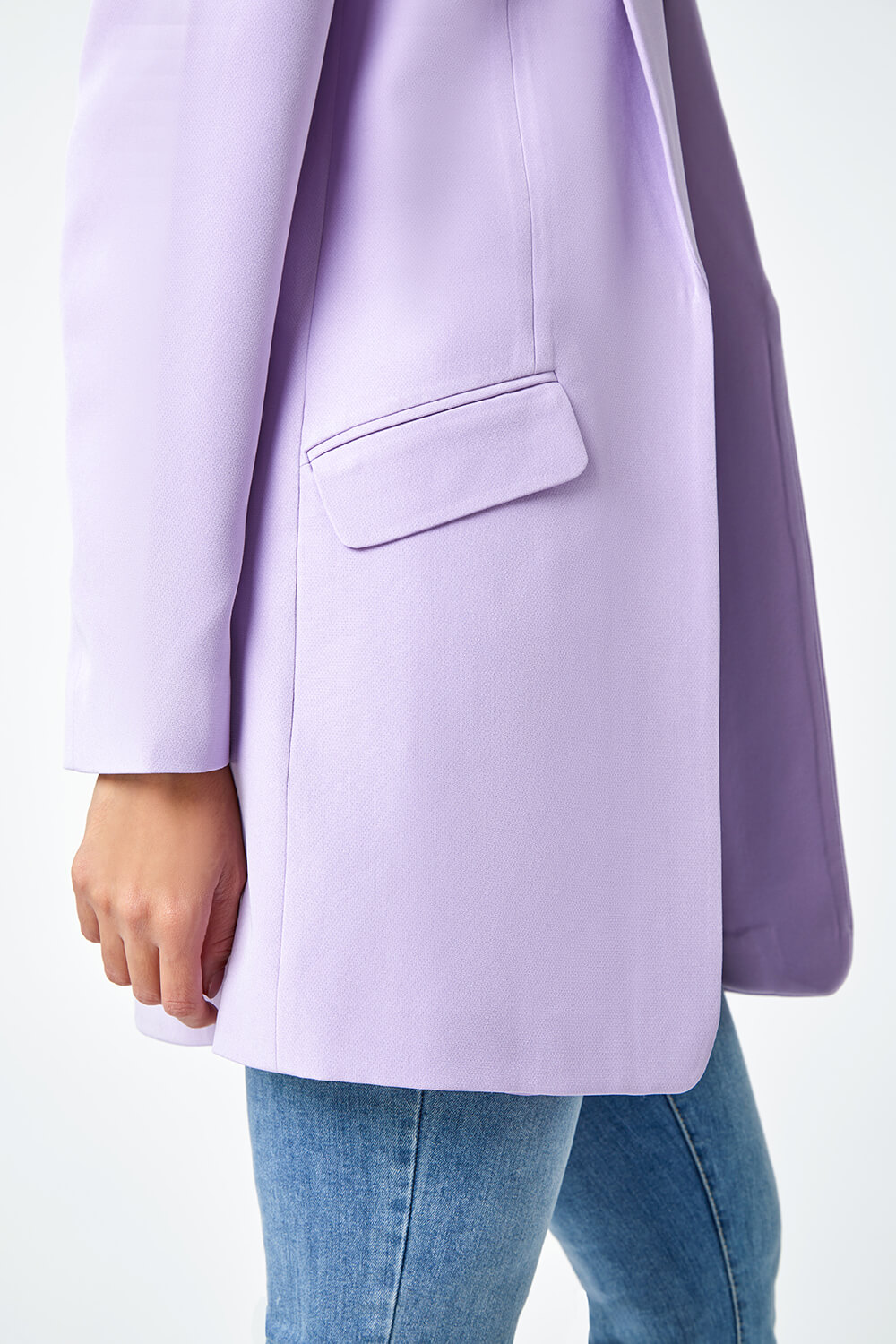 Lilac Longline Blazer Jacket, Image 6 of 6