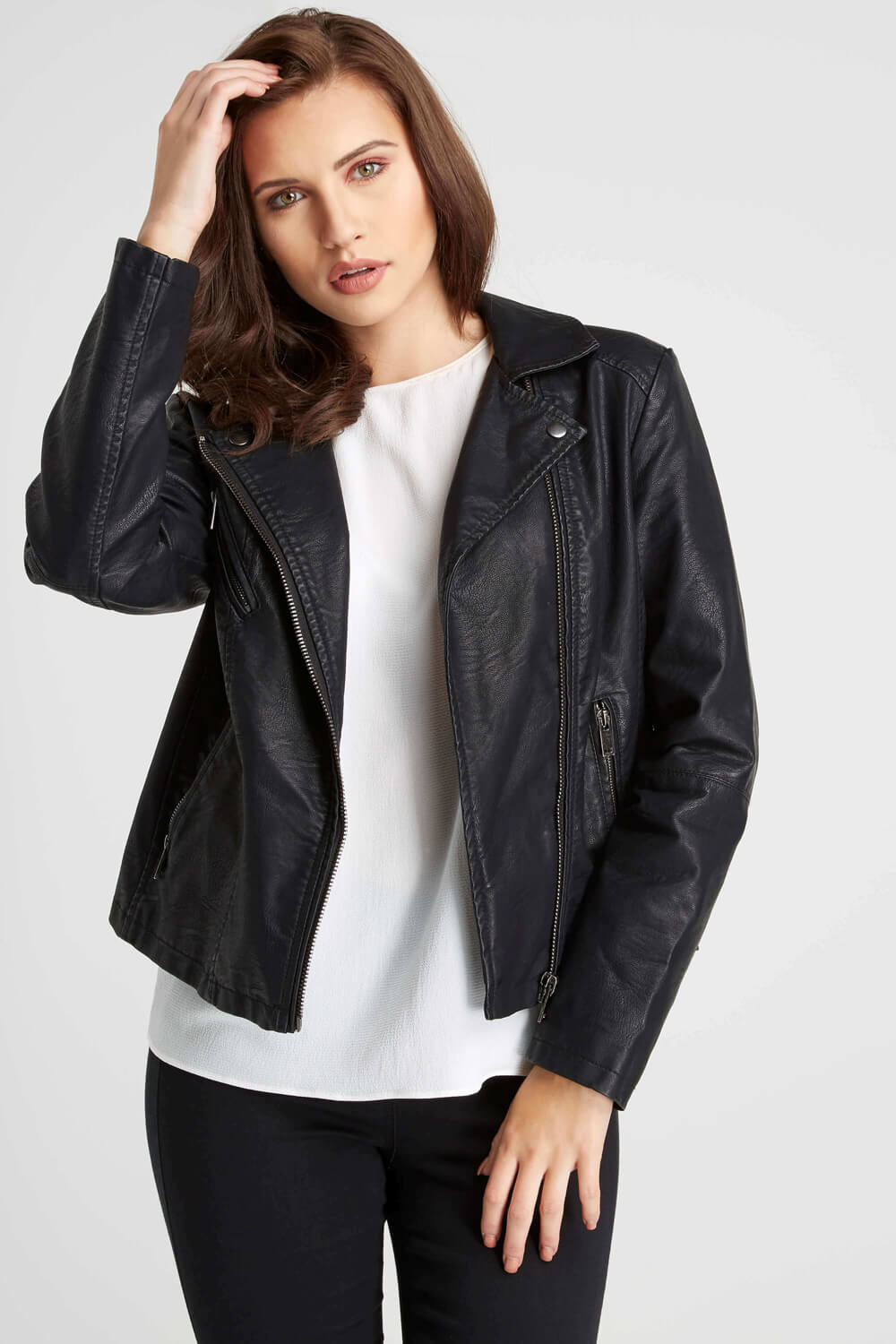 faux leather jacket womens uk