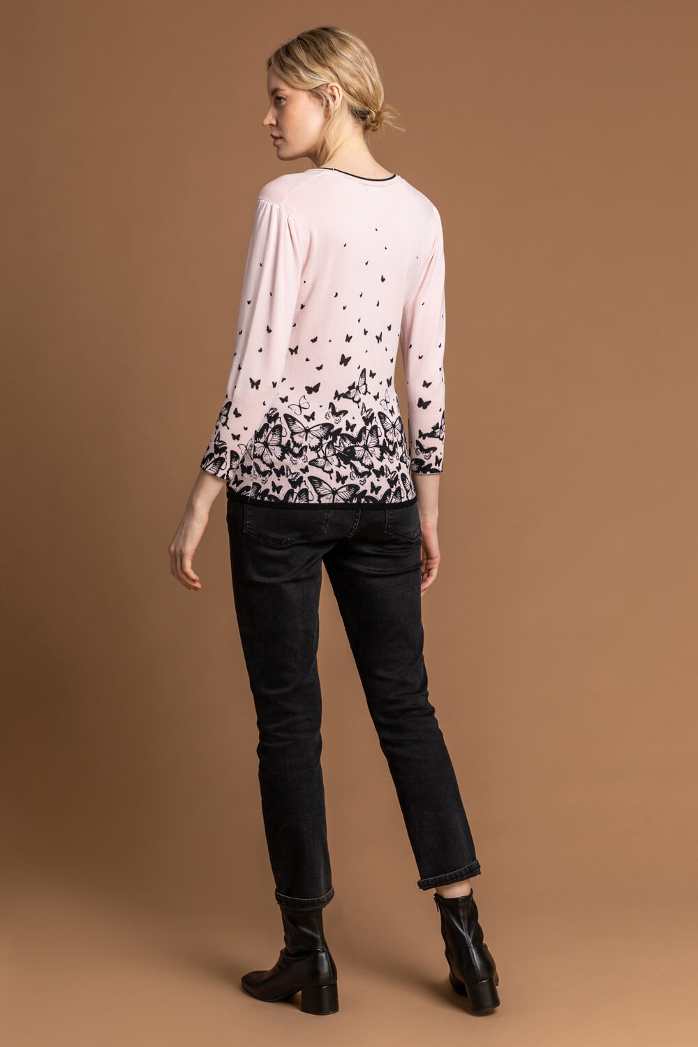 Light Pink Butterfly Print Jumper, Image 2 of 5