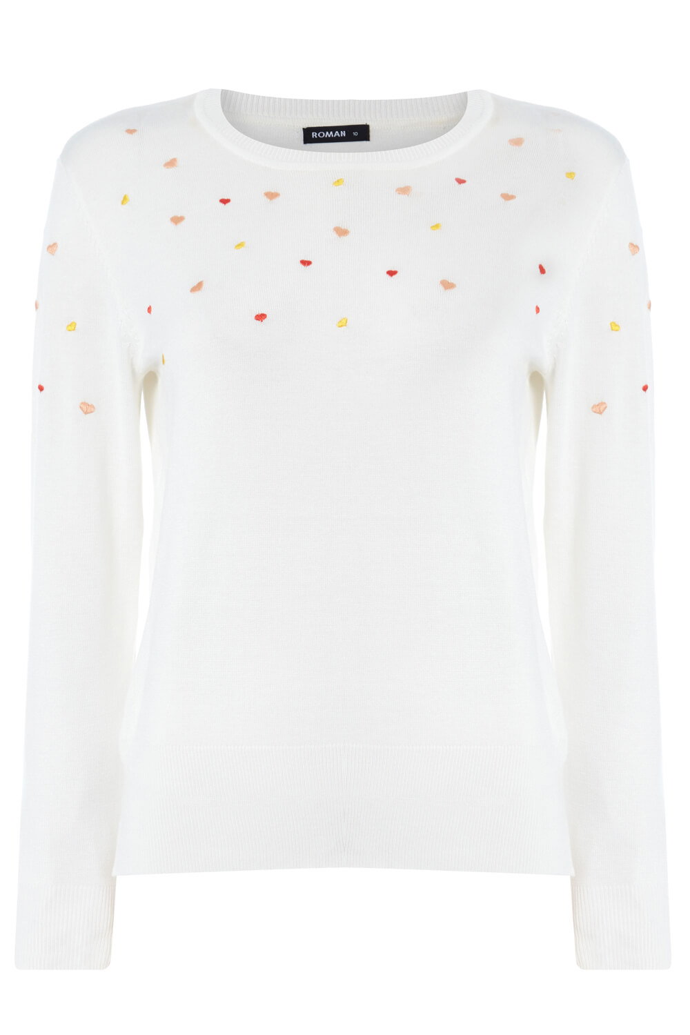 Ivory  Heart Embroidered Jumper, Image 5 of 5