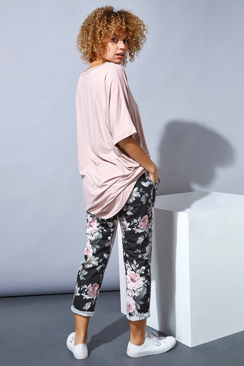 Light-Pink Short Sleeve Lounge T-Shirt, Image 3 of 4
